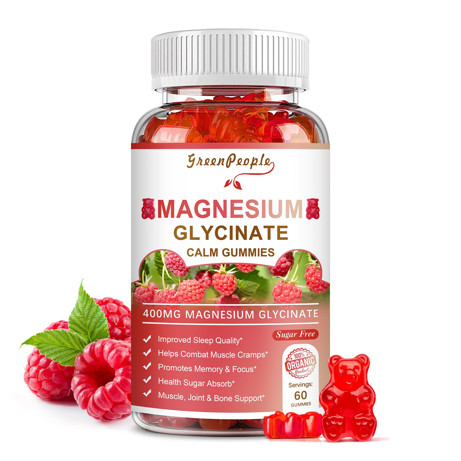 Foto 1 | Suplemento De Gomitas De Glicinato De Magnesio Greenpeople 400 Mg - Venta Internacional.