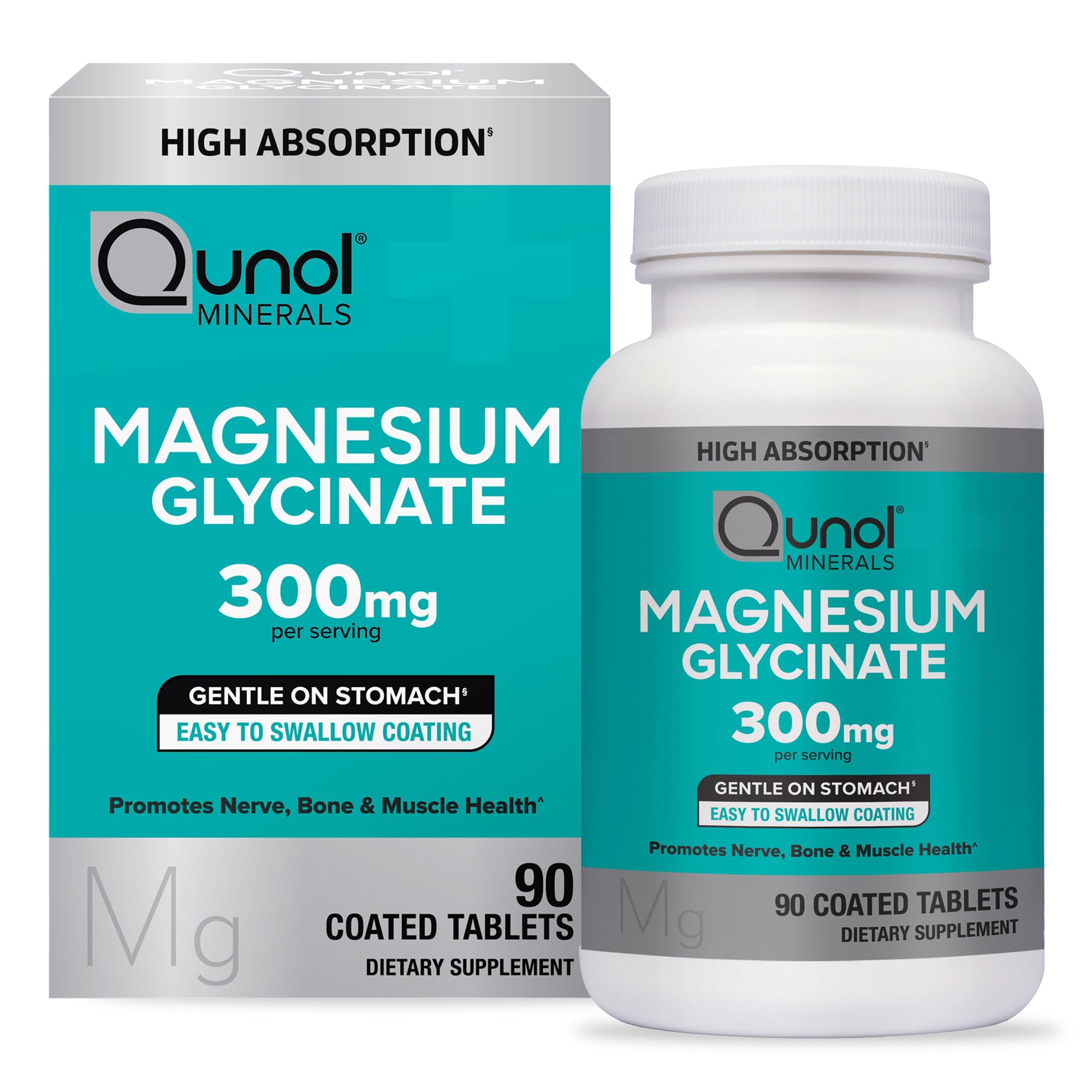 Foto 2 pulgar | Suplemento Qunol Glicinato De Magnesio 300 Mg 90 Comprimidos - Venta Internacional.