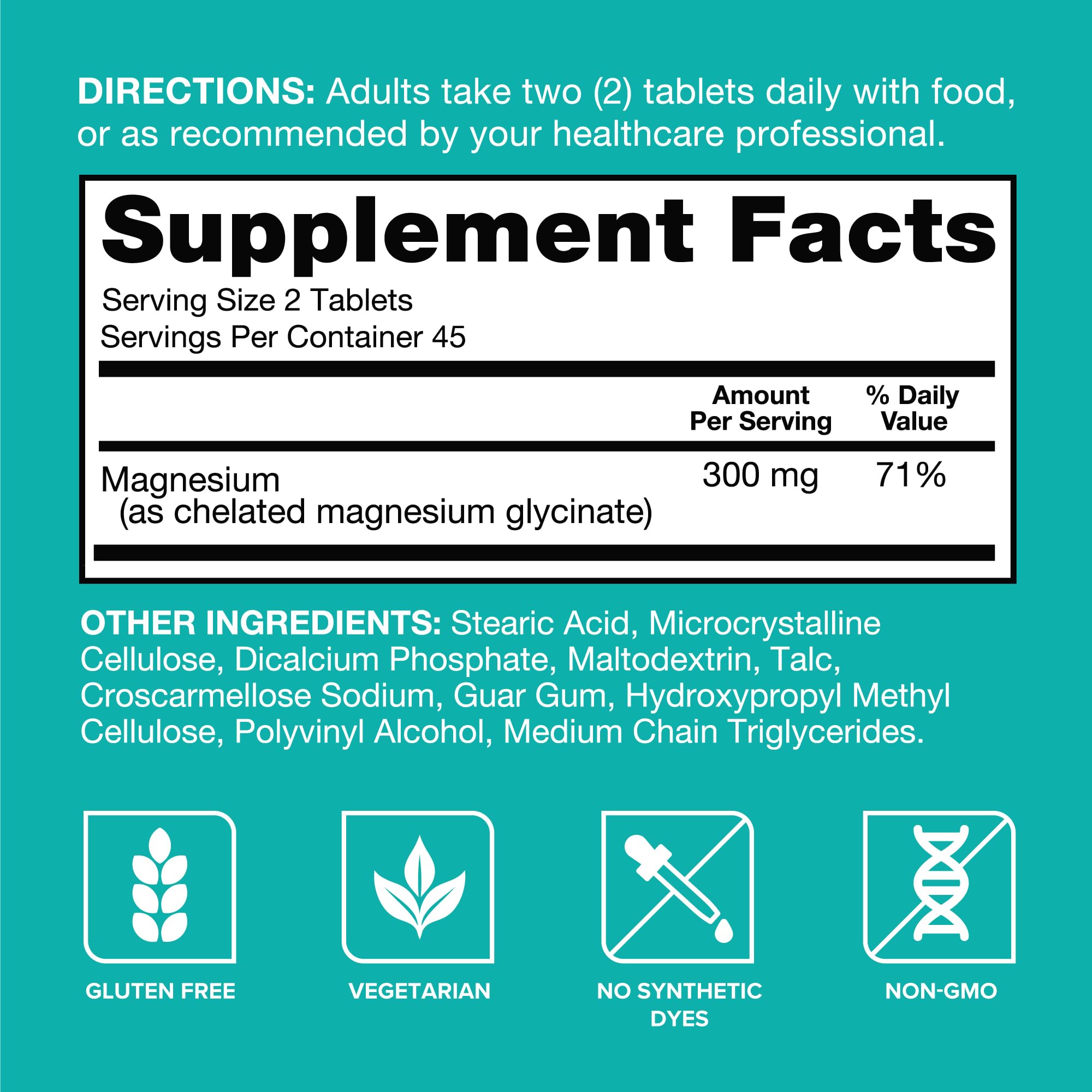 Foto 7 pulgar | Suplemento Qunol Glicinato De Magnesio 300 Mg 90 Comprimidos - Venta Internacional.