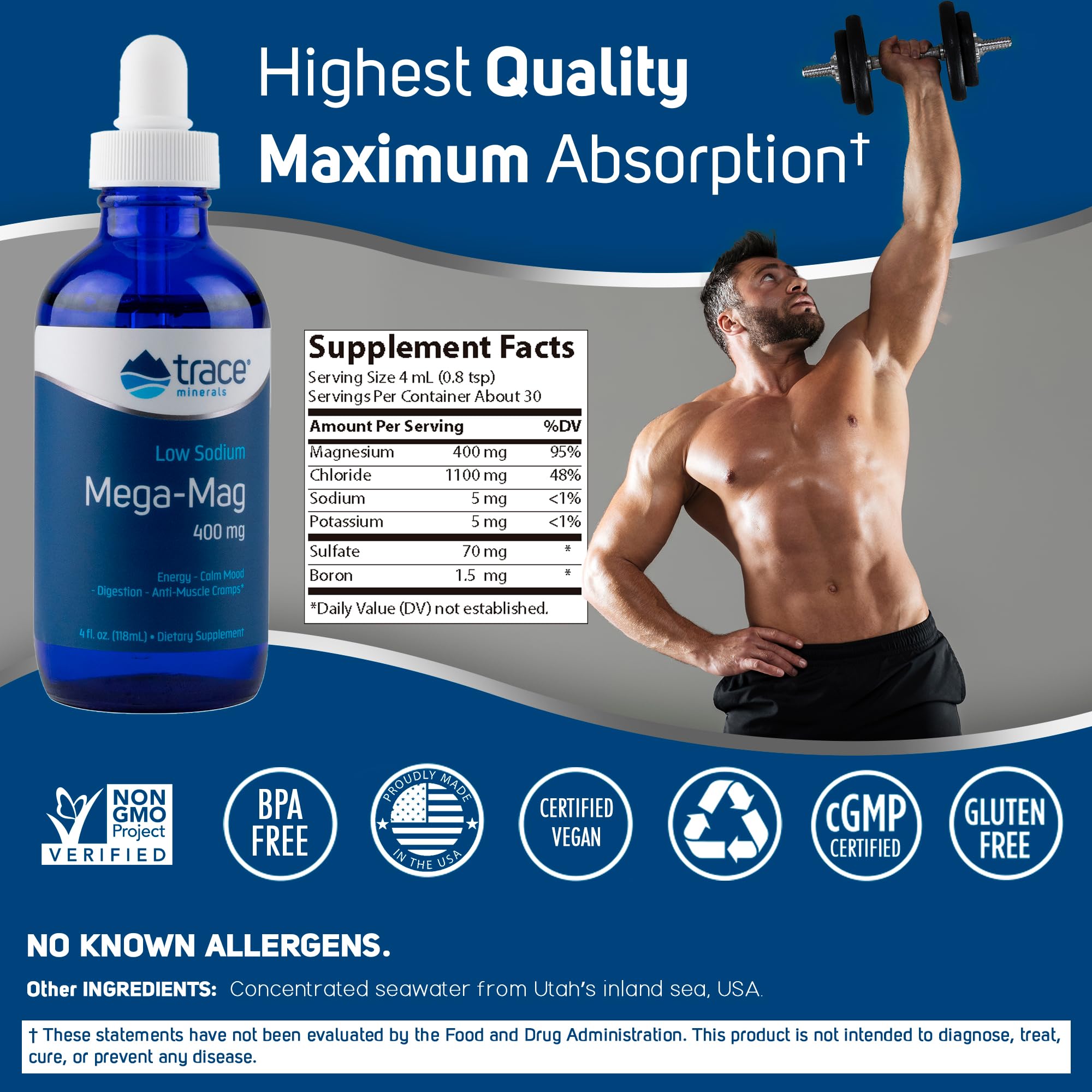 Foto 4 pulgar | Suplemento De Oligoelementos Mega-mag 400 Mg De Magnesio Líquido - Venta Internacional.