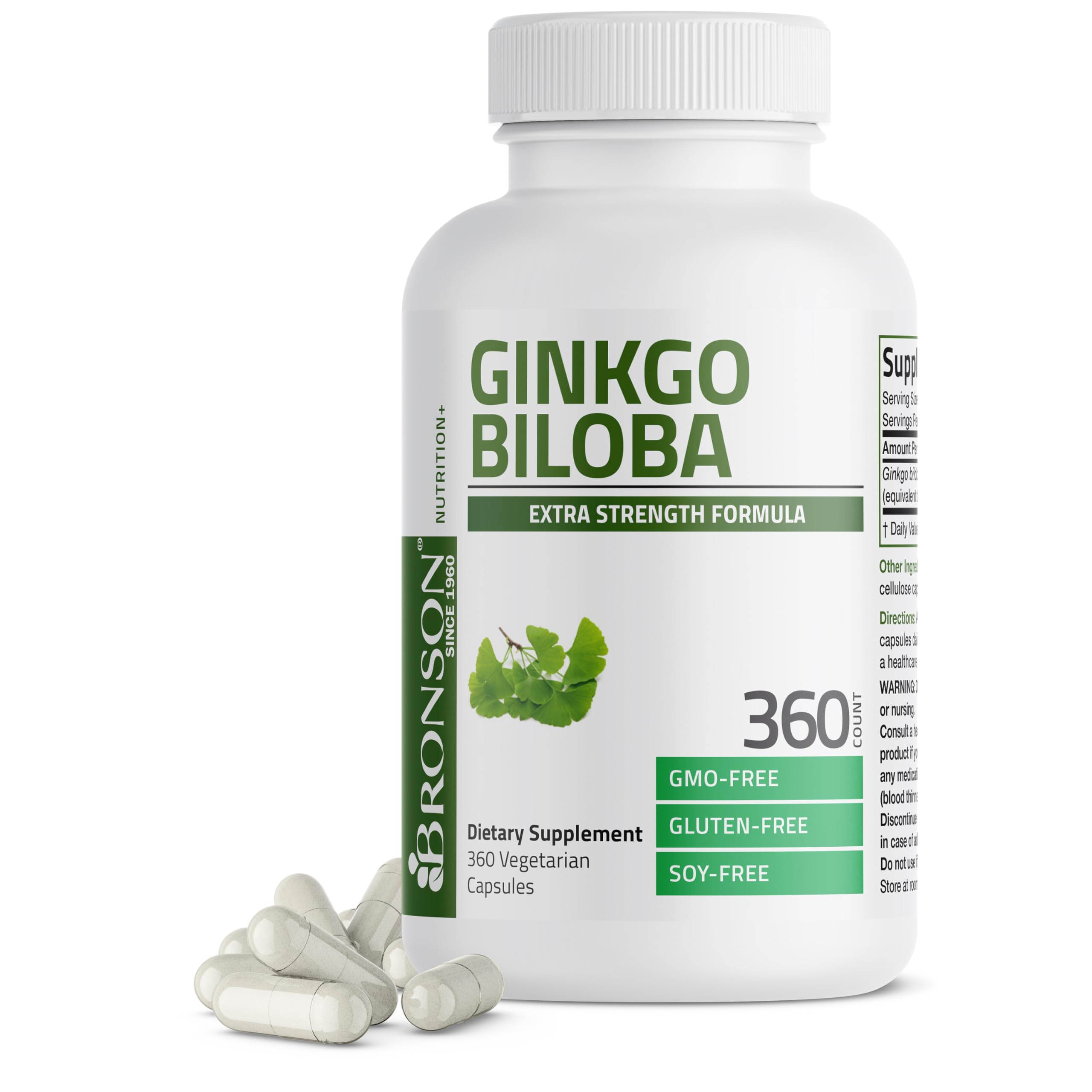 Foto 2 pulgar | Suplemento Bronson Ginkgo Biloba Extra 360 Cápsulas - Venta Internacional.