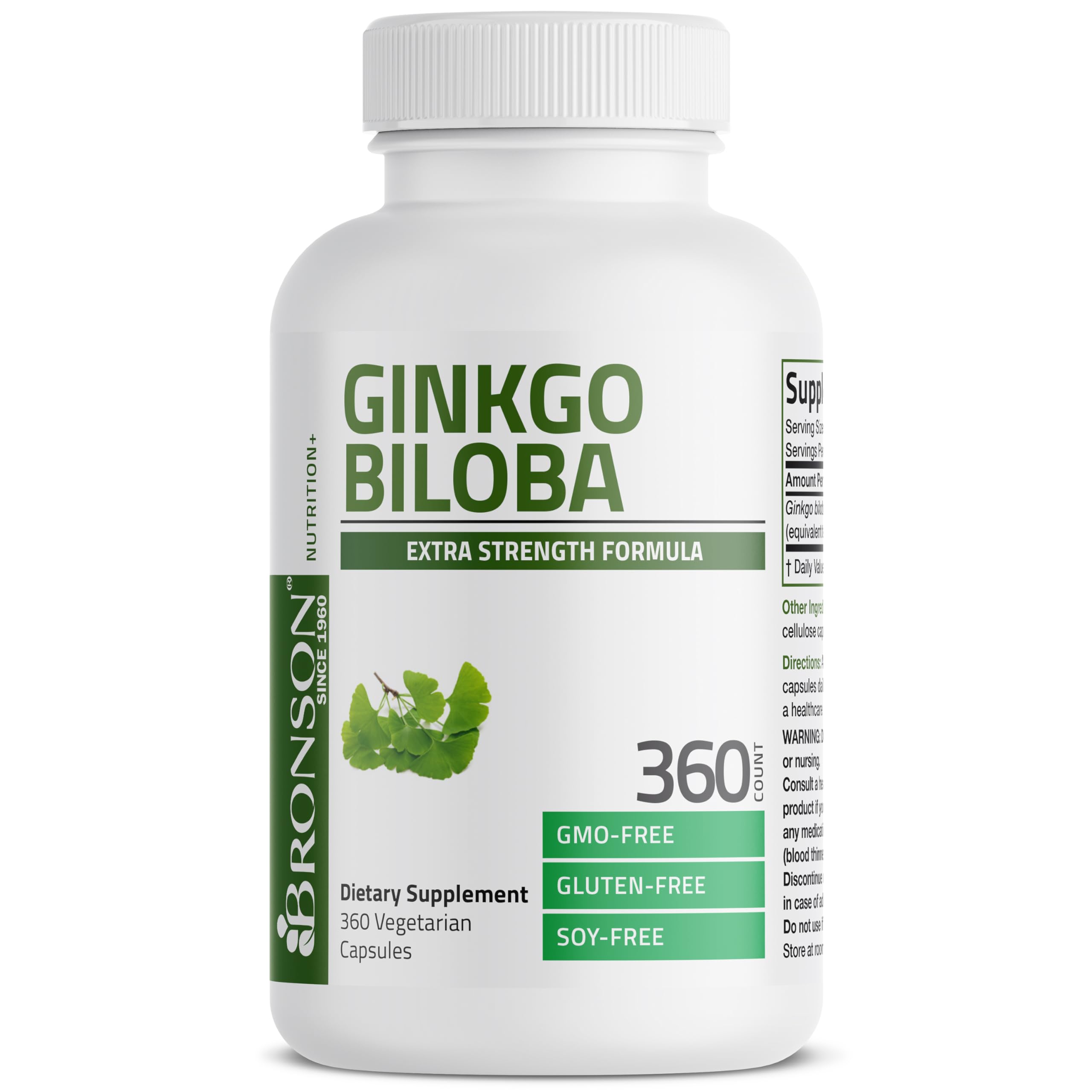 Foto 4 pulgar | Suplemento Bronson Ginkgo Biloba Extra 360 Cápsulas - Venta Internacional.