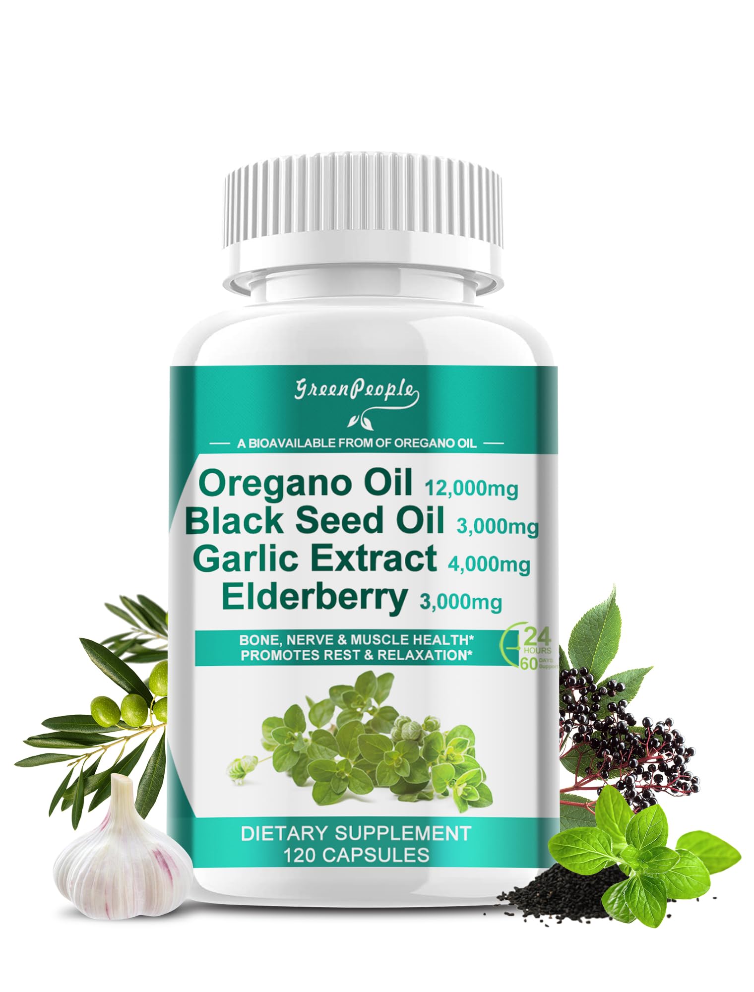 Suplemento De Aceite De Orégano Greenpeople 120 Cápsulas - Venta Internacional.