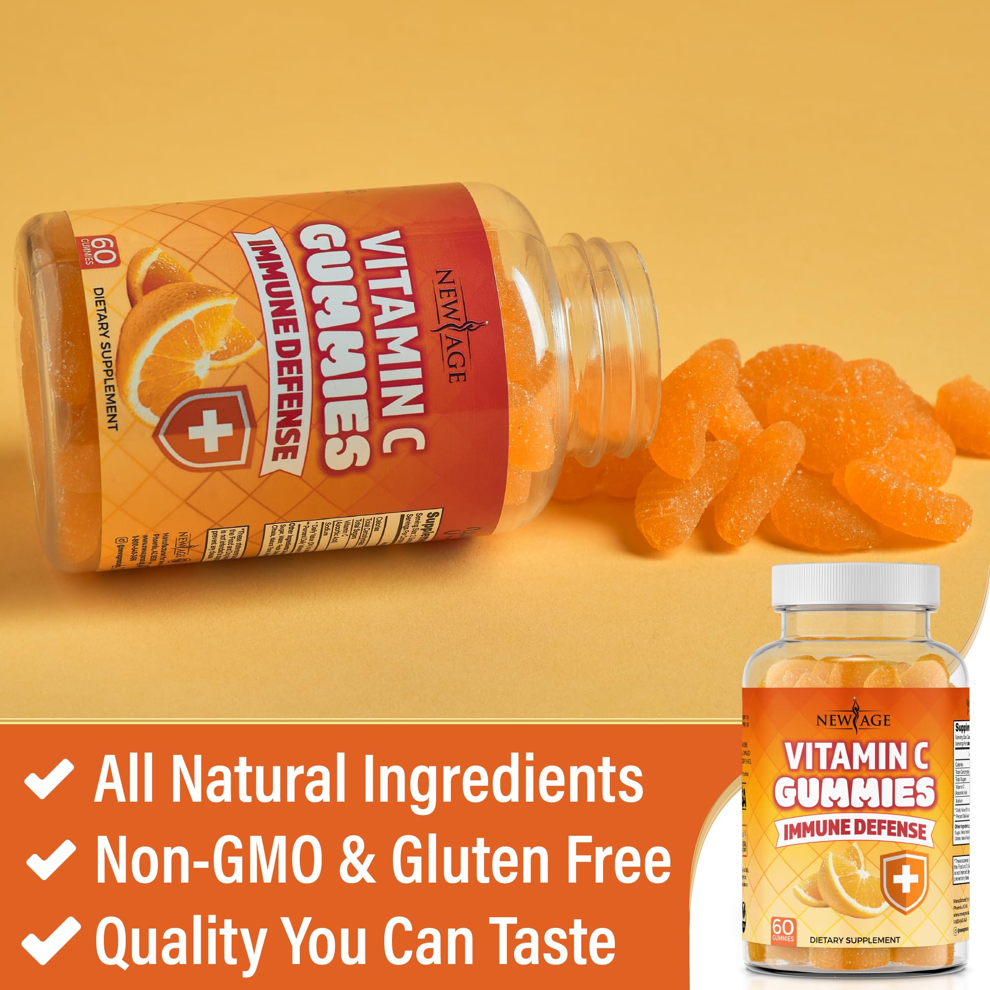 Foto 4 pulgar | Gomitas De Vitamina C New Age Naranja Vegetarianas 250 Mg (120) - Venta Internacional.