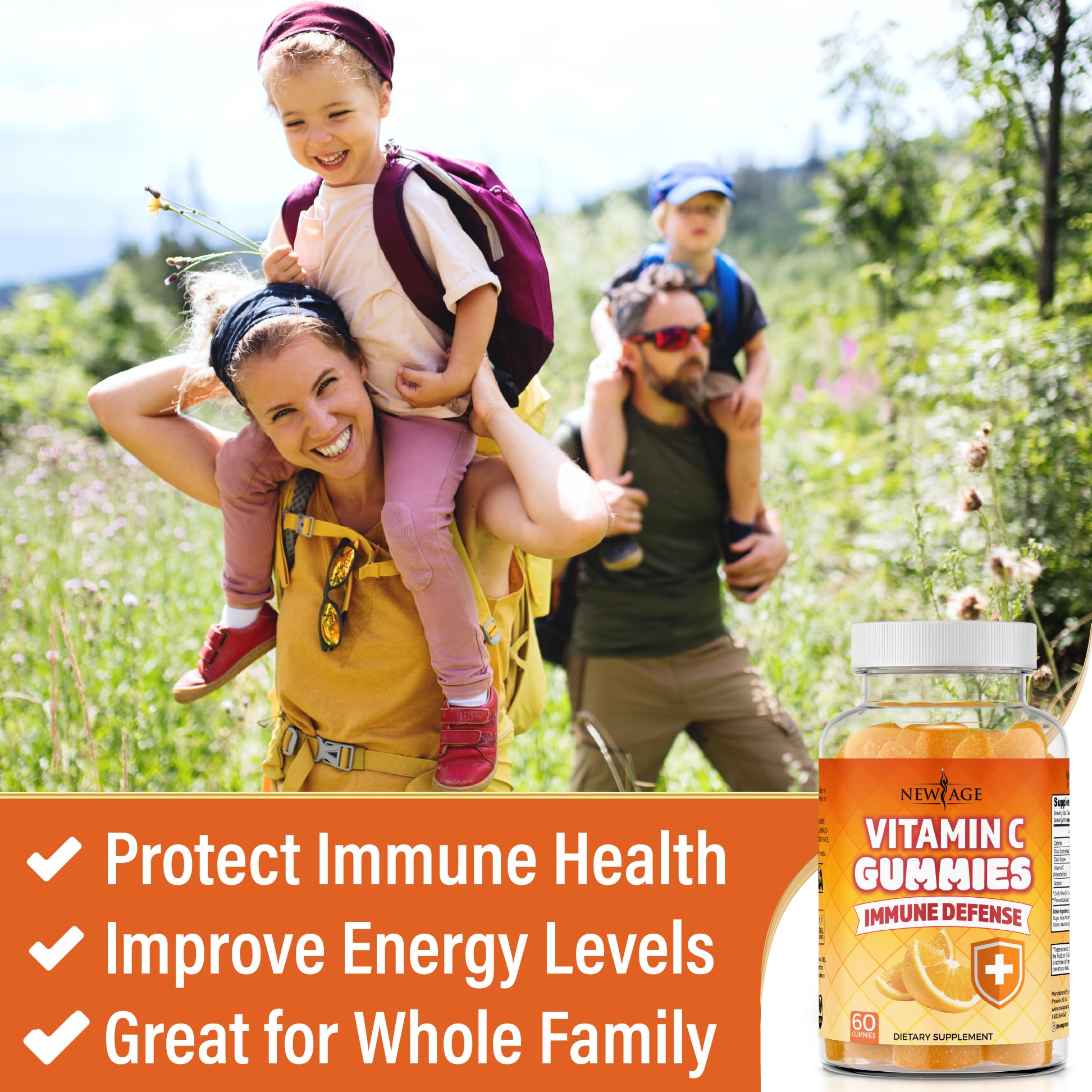 Foto 5 | Gomitas De Vitamina C New Age Naranja Vegetarianas 250 Mg (120) - Venta Internacional.