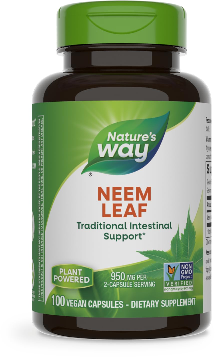 Suplemento Nature's Way Herbal Neem Leaf 100 Cápsulas - Venta Internacional.