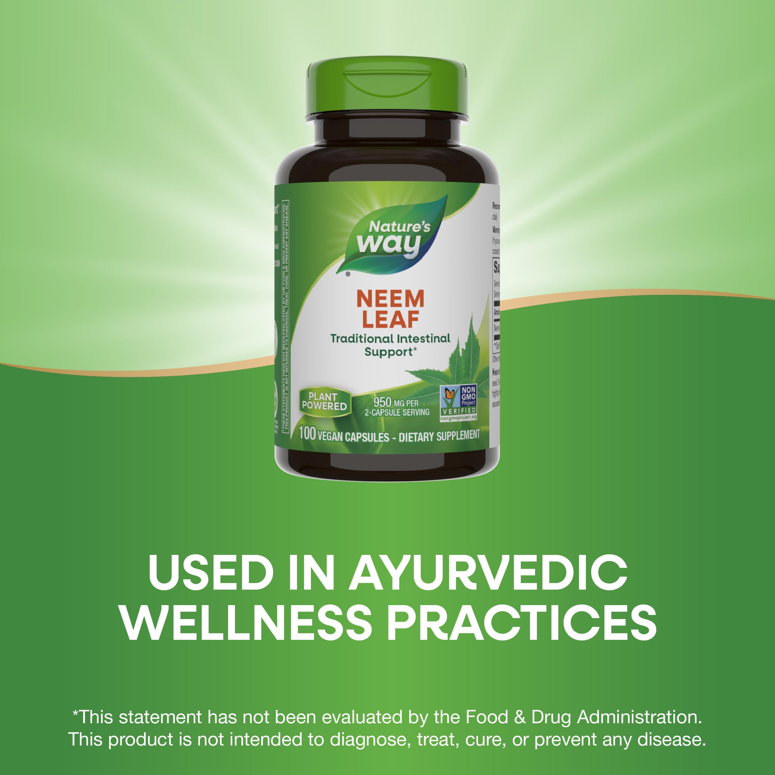 Foto 5 pulgar | Suplemento Nature's Way Herbal Neem Leaf 100 Cápsulas - Venta Internacional.