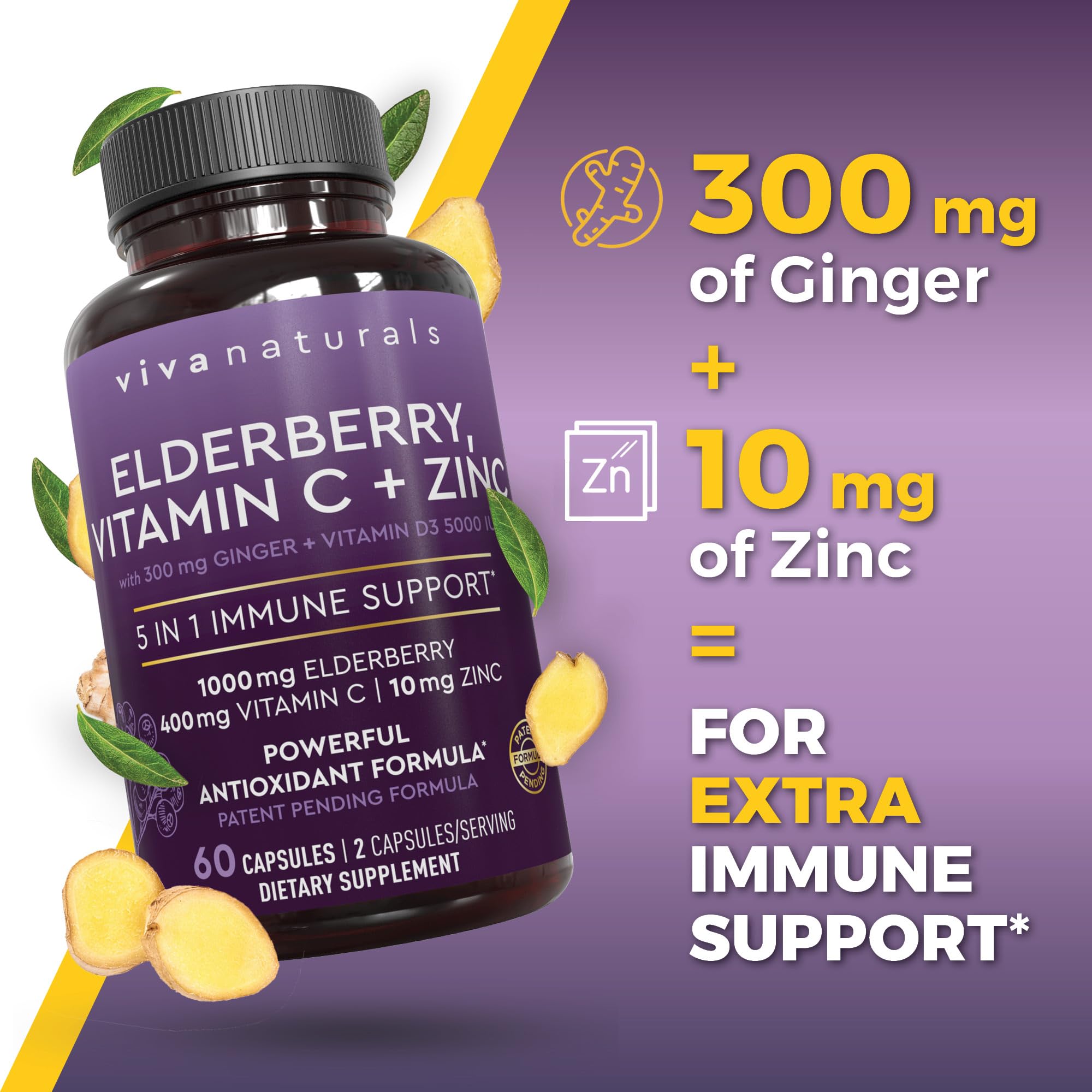 Foto 7 pulgar | Suplemento Viva Naturals Sambucus Elderberry Con Zinc, Vitamina C - Venta Internacional.
