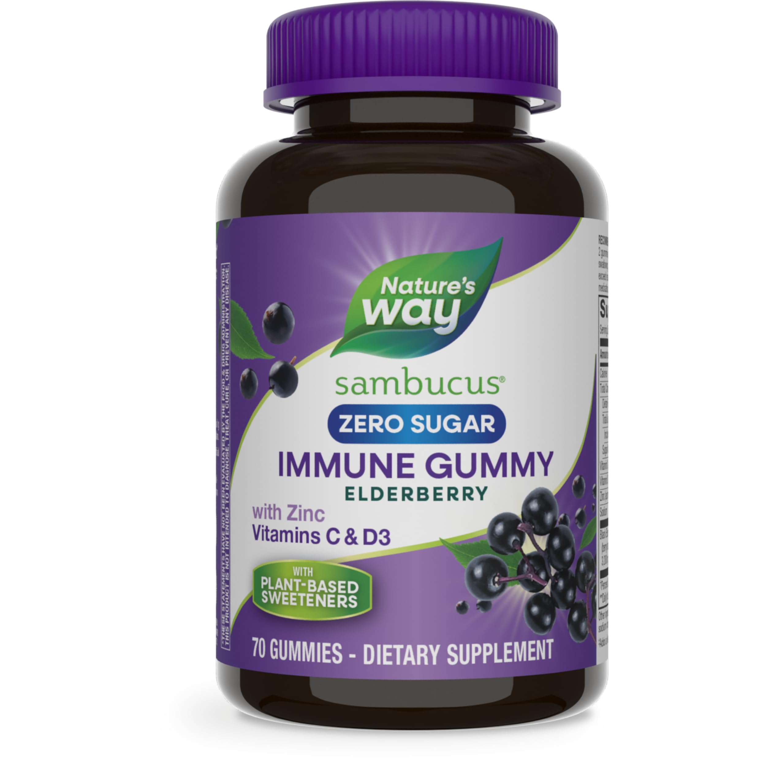 Gominolas Nature's Way Sambucus Zero Sugar Immune 70 Unidades - Venta Internacional.