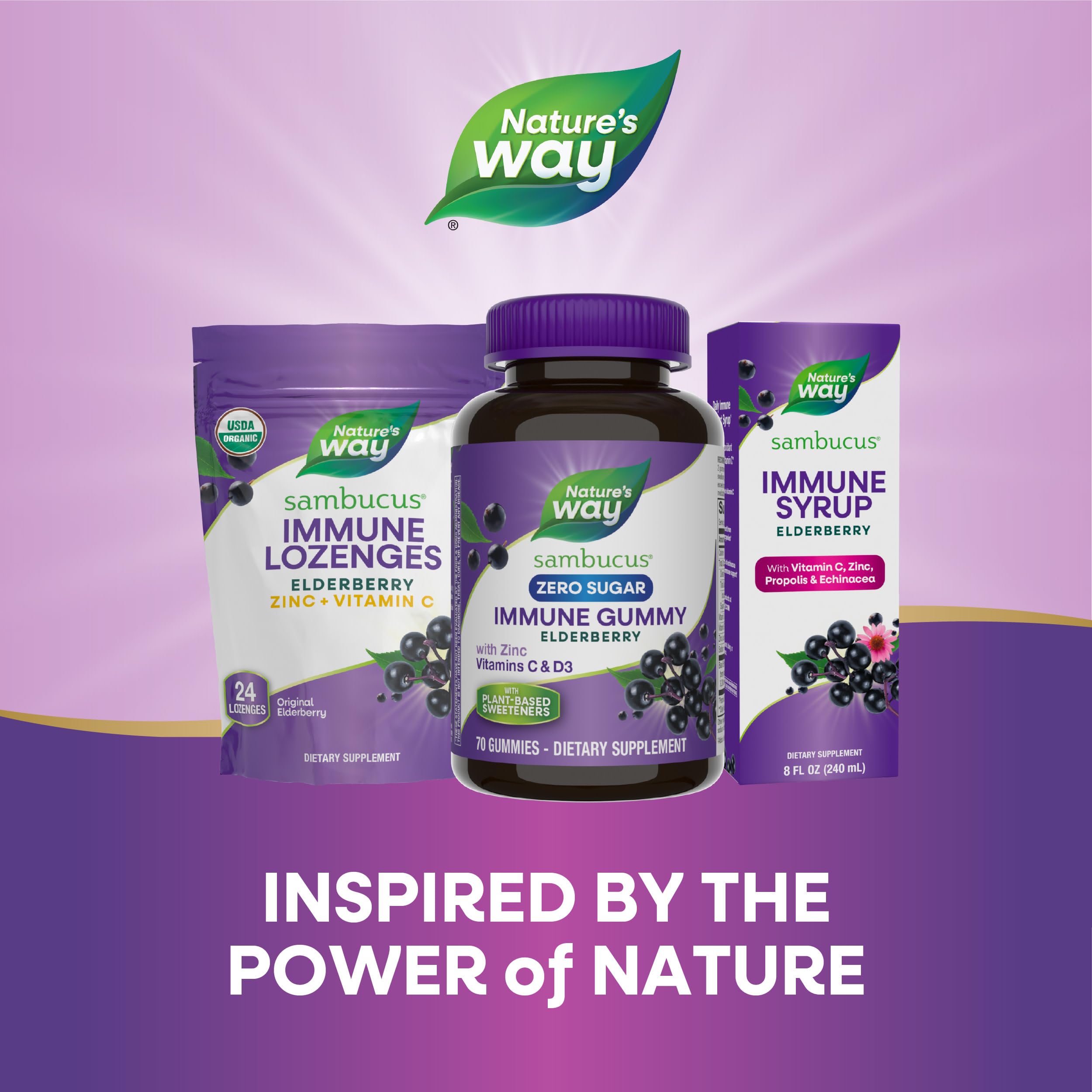 Foto 7 pulgar | Gominolas Nature's Way Sambucus Zero Sugar Immune 70 Unidades - Venta Internacional.