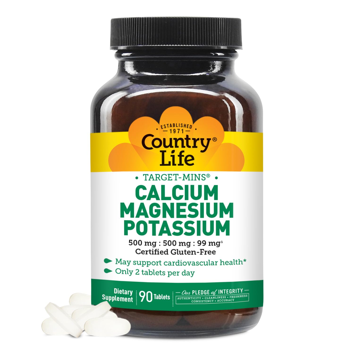 Supplement Country Life Calcio-magnesio-potasio 90 Comprimidos - Venta Internacional.