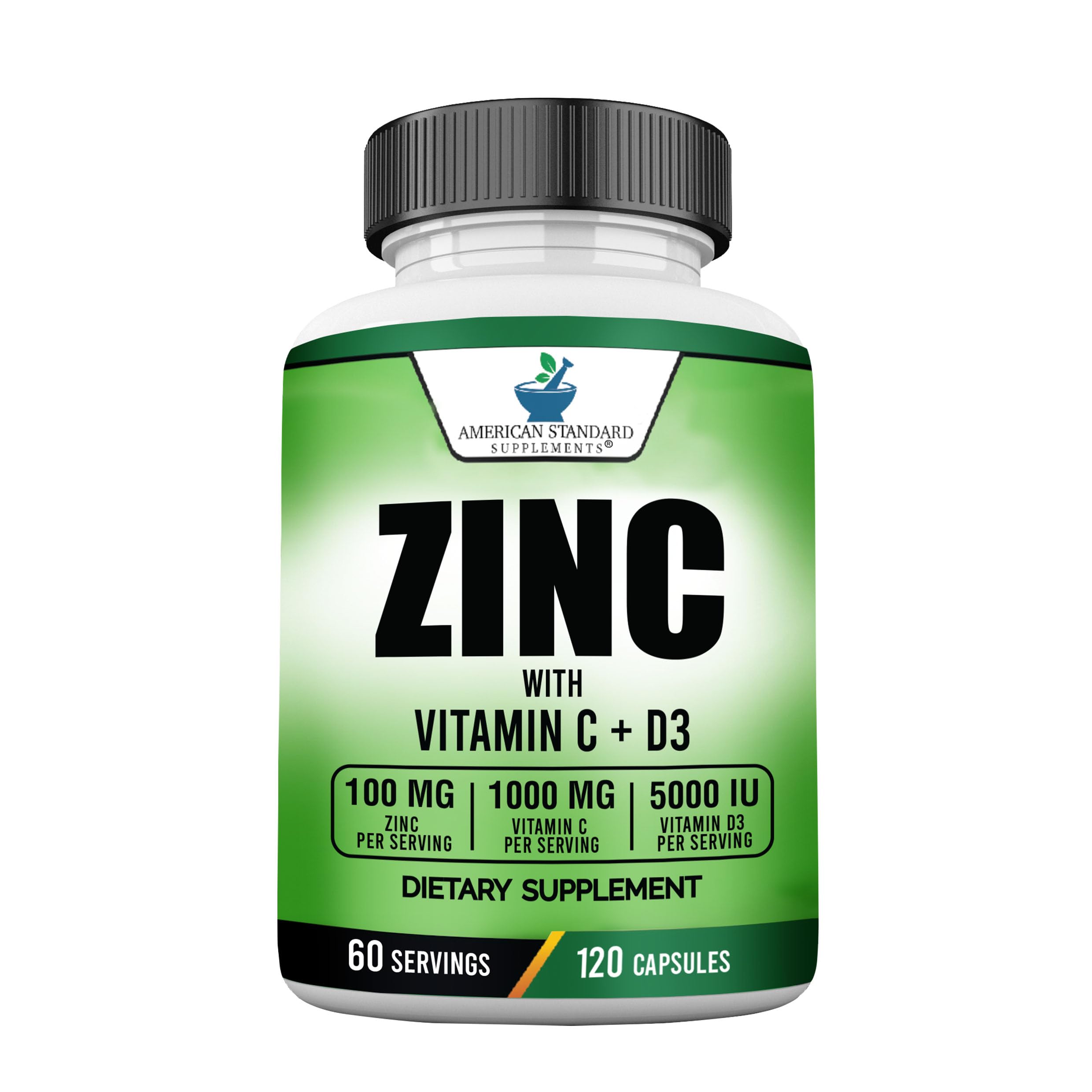Foto 2 pulgar | Suplementos American Standard Zinc 100 Mg, Vitamina C 1000 Mg - Venta Internacional.