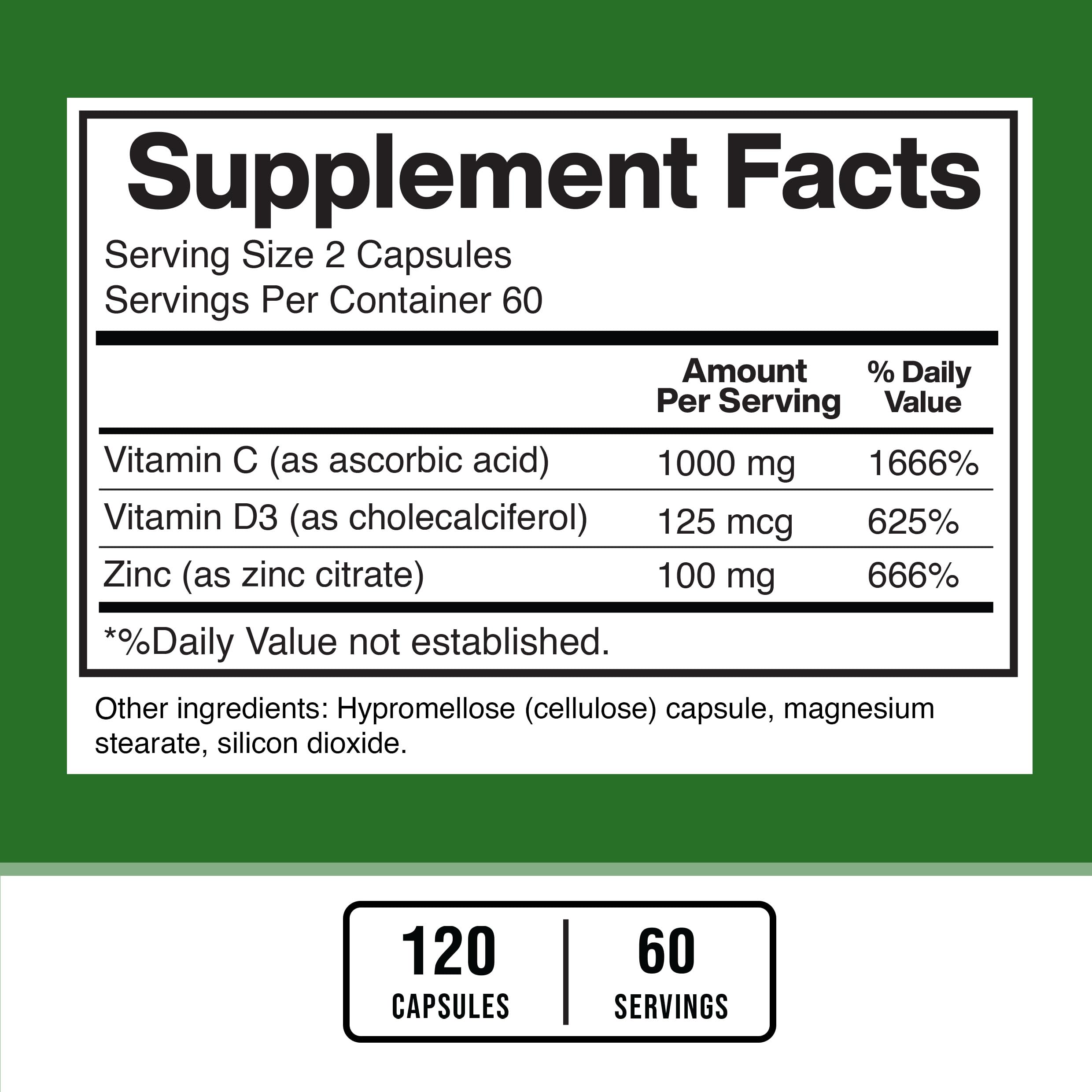 Foto 4 pulgar | Suplementos American Standard Zinc 100 Mg, Vitamina C 1000 Mg - Venta Internacional.