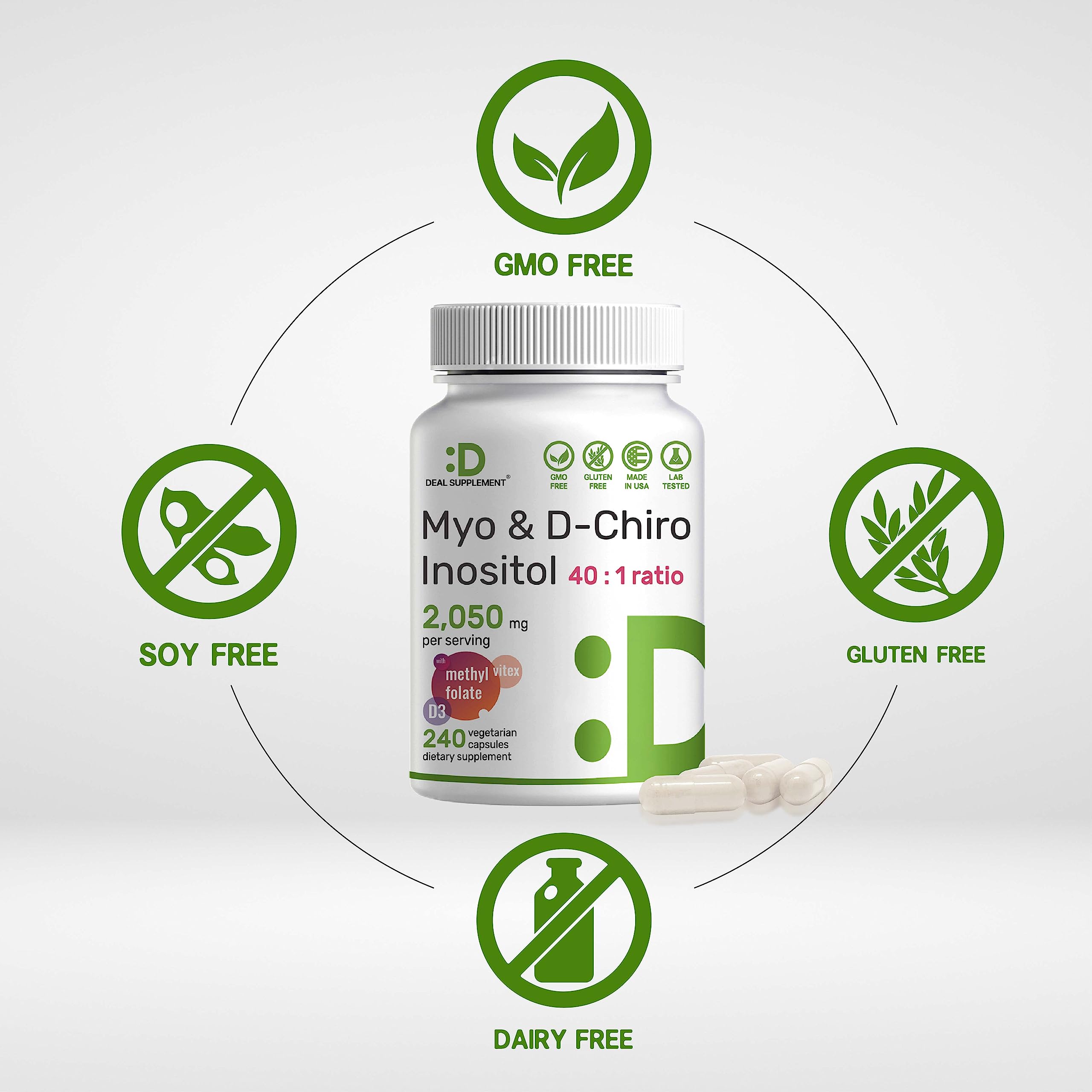 Foto 4 pulgar | Oferta De Suplementos Suplemento De Mioinositol Y D-quiroinositol - Venta Internacional.