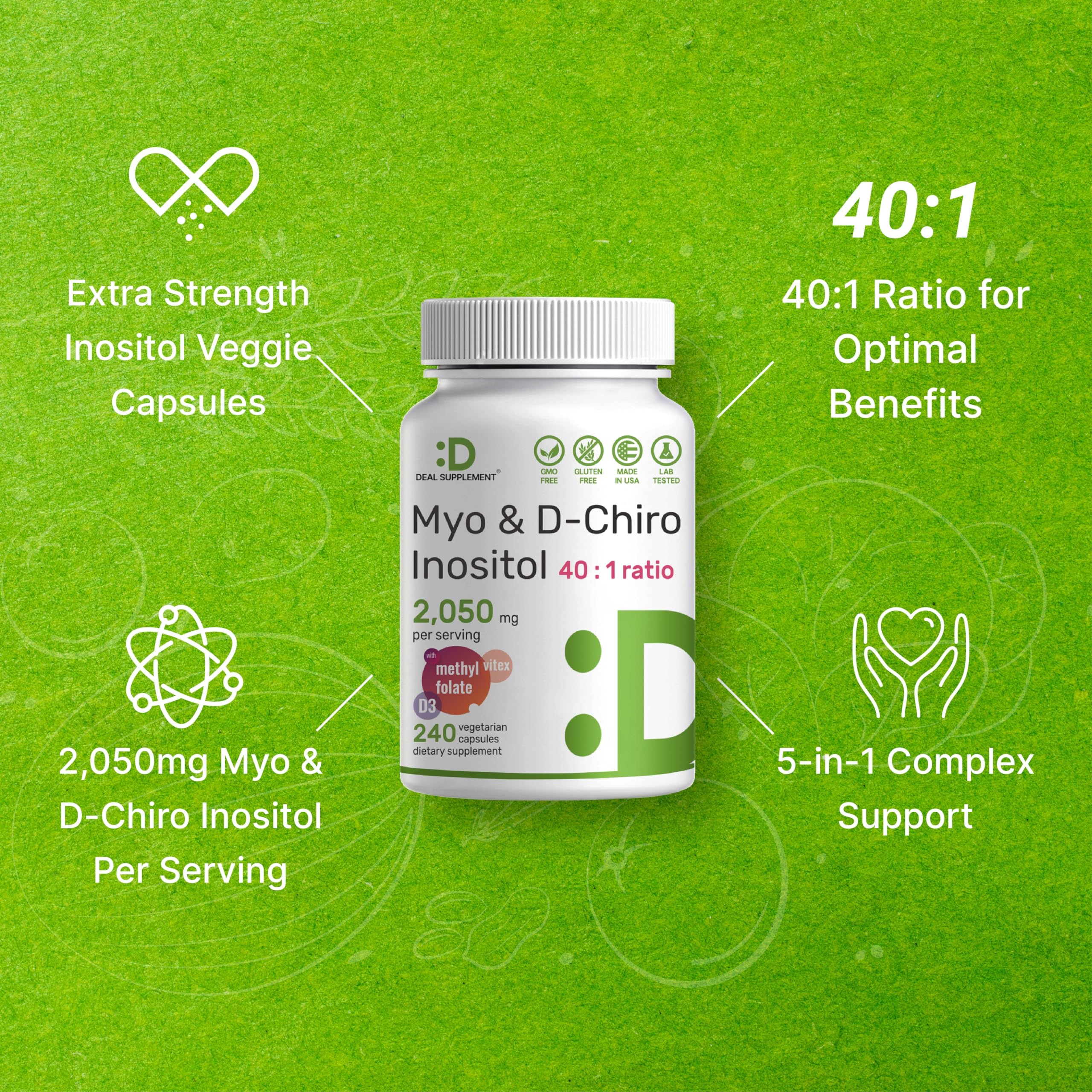 Foto 5 pulgar | Oferta De Suplementos Suplemento De Mioinositol Y D-quiroinositol - Venta Internacional.