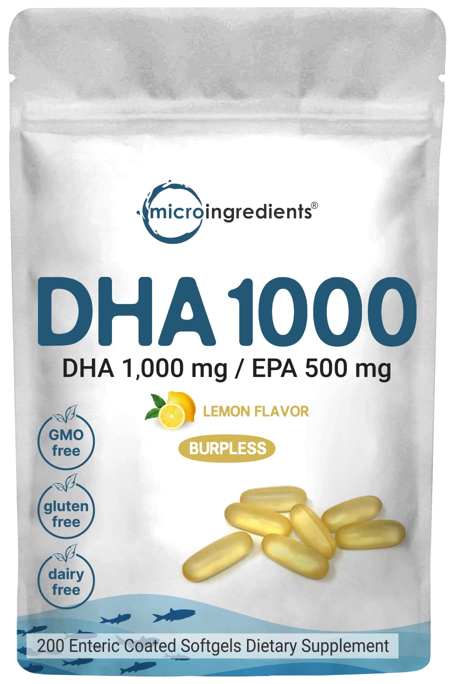 Foto 2 pulgar | Suplementos: Microingredientes, Aceite De Pescado Omega 3, Dha, 1000 Mg - Venta Internacional.