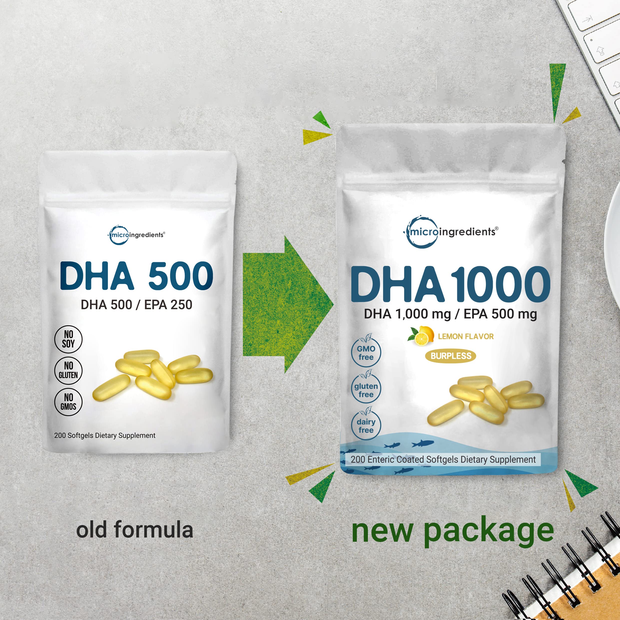 Foto 4 | Suplementos: Microingredientes, Aceite De Pescado Omega 3, Dha, 1000 Mg - Venta Internacional.