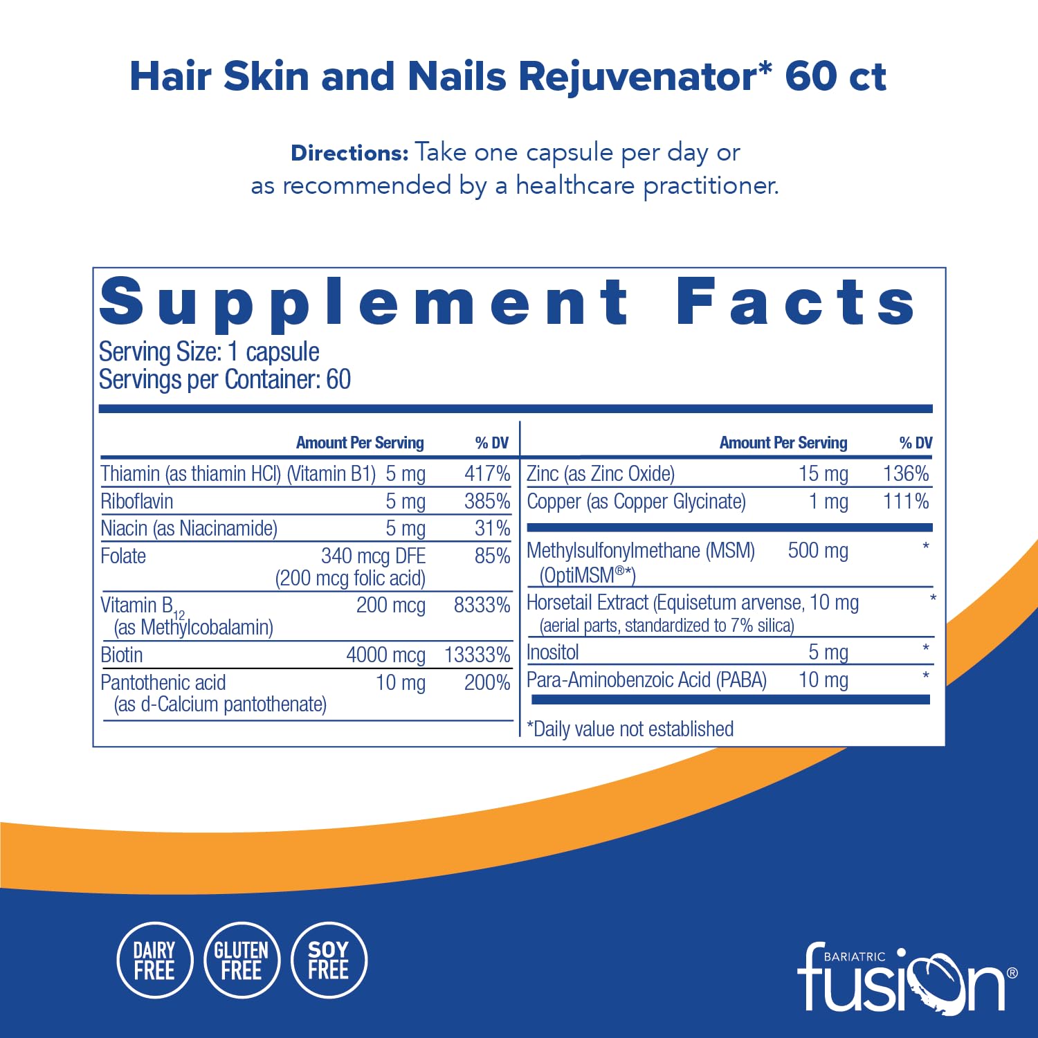Foto 2 | Suplemento Bariatric Fusion Una Vez Al Día Para Cabello, Piel Y Uñas Para Mujeres - Venta Internacional.