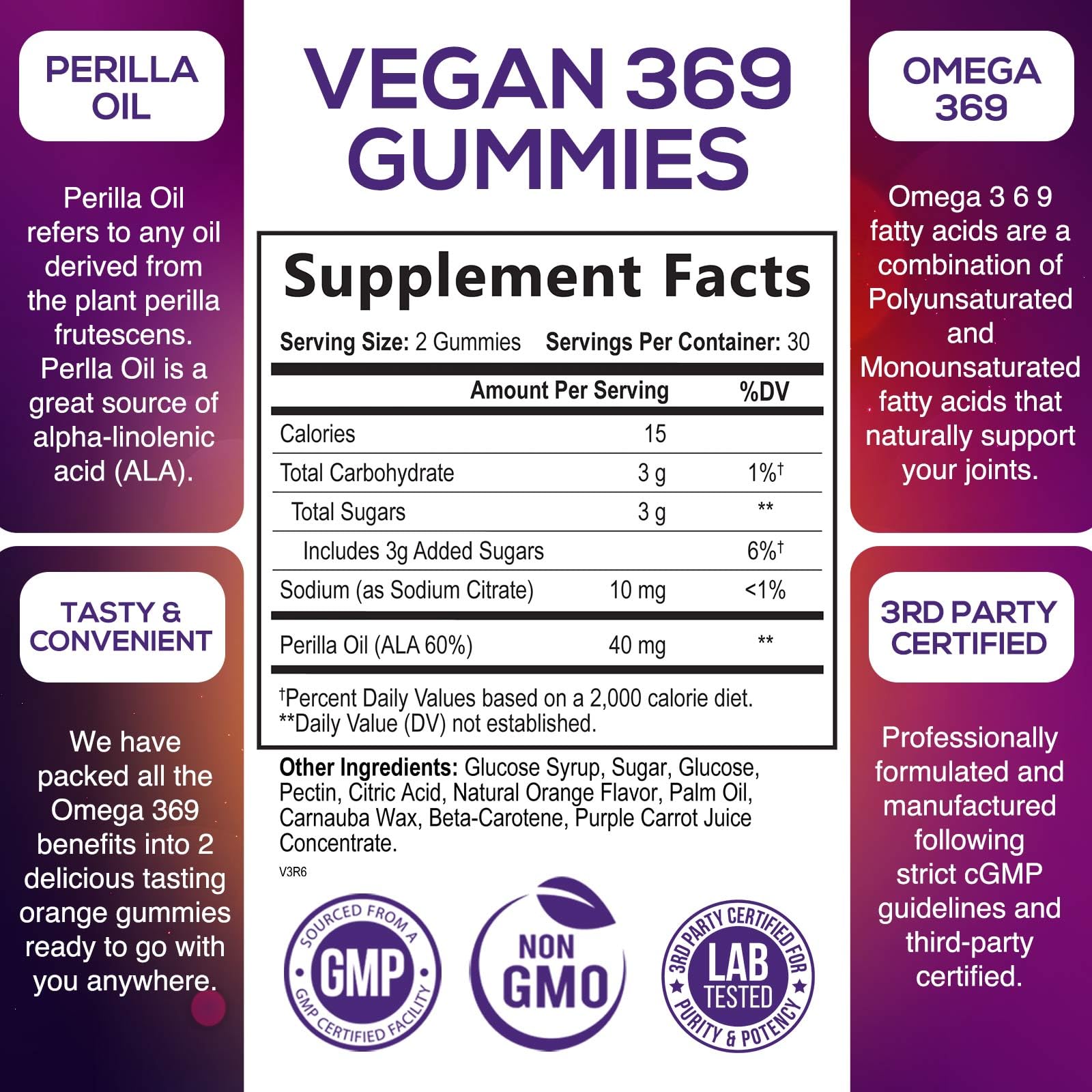 Foto 3 pulgar | Suplemento Nature's Nutrition Omega 3 6 9 Gomitas Veganas 60 - Venta Internacional.
