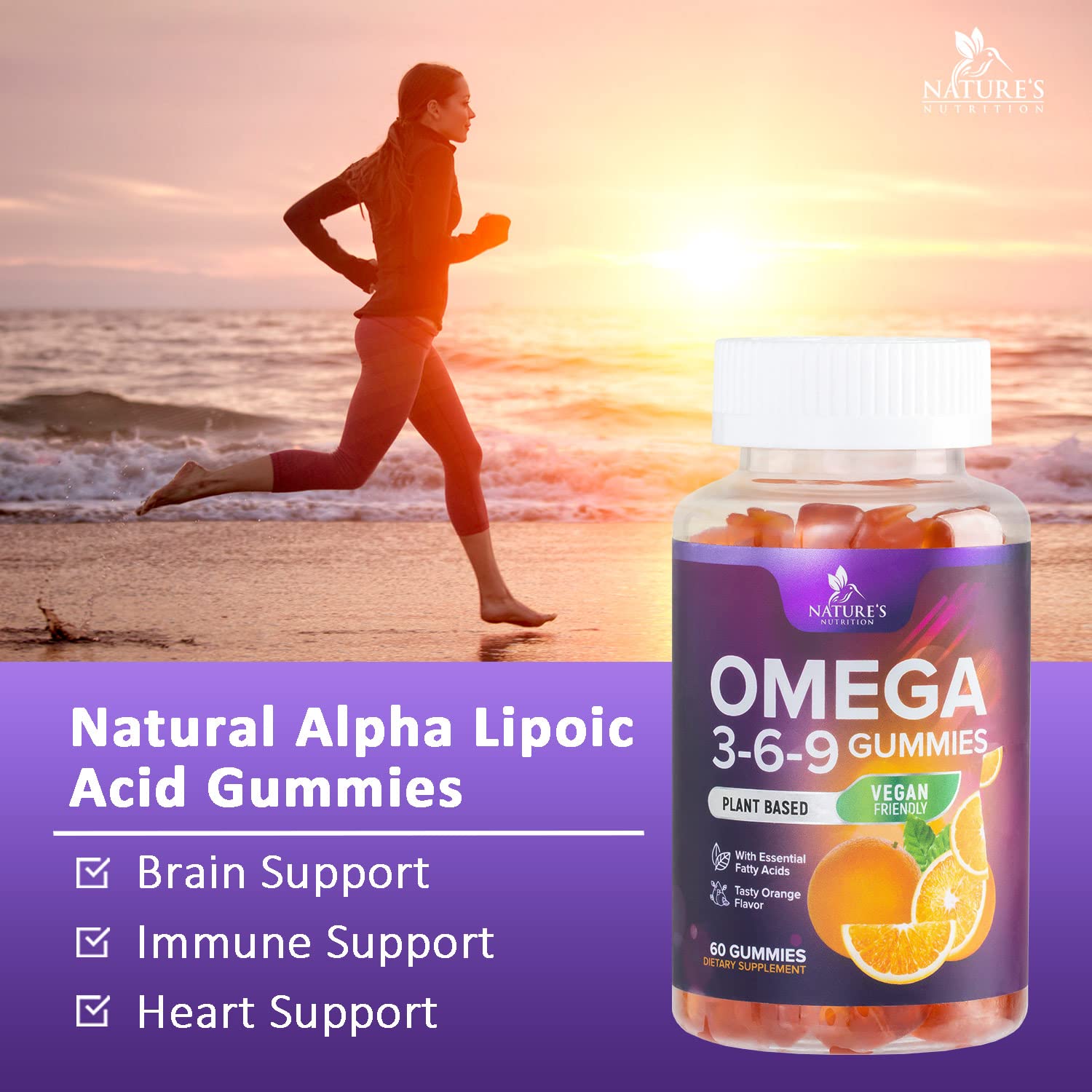 Foto 7 pulgar | Suplemento Nature's Nutrition Omega 3 6 9 Gomitas Veganas 60 - Venta Internacional.