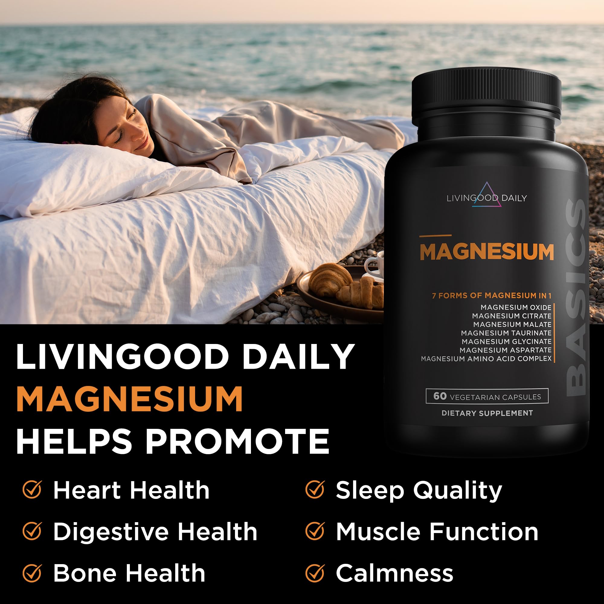 Foto 5 | Suplemento Livingood Daily Magnesio 300 Mg 60 Cápsulas - Venta Internacional.
