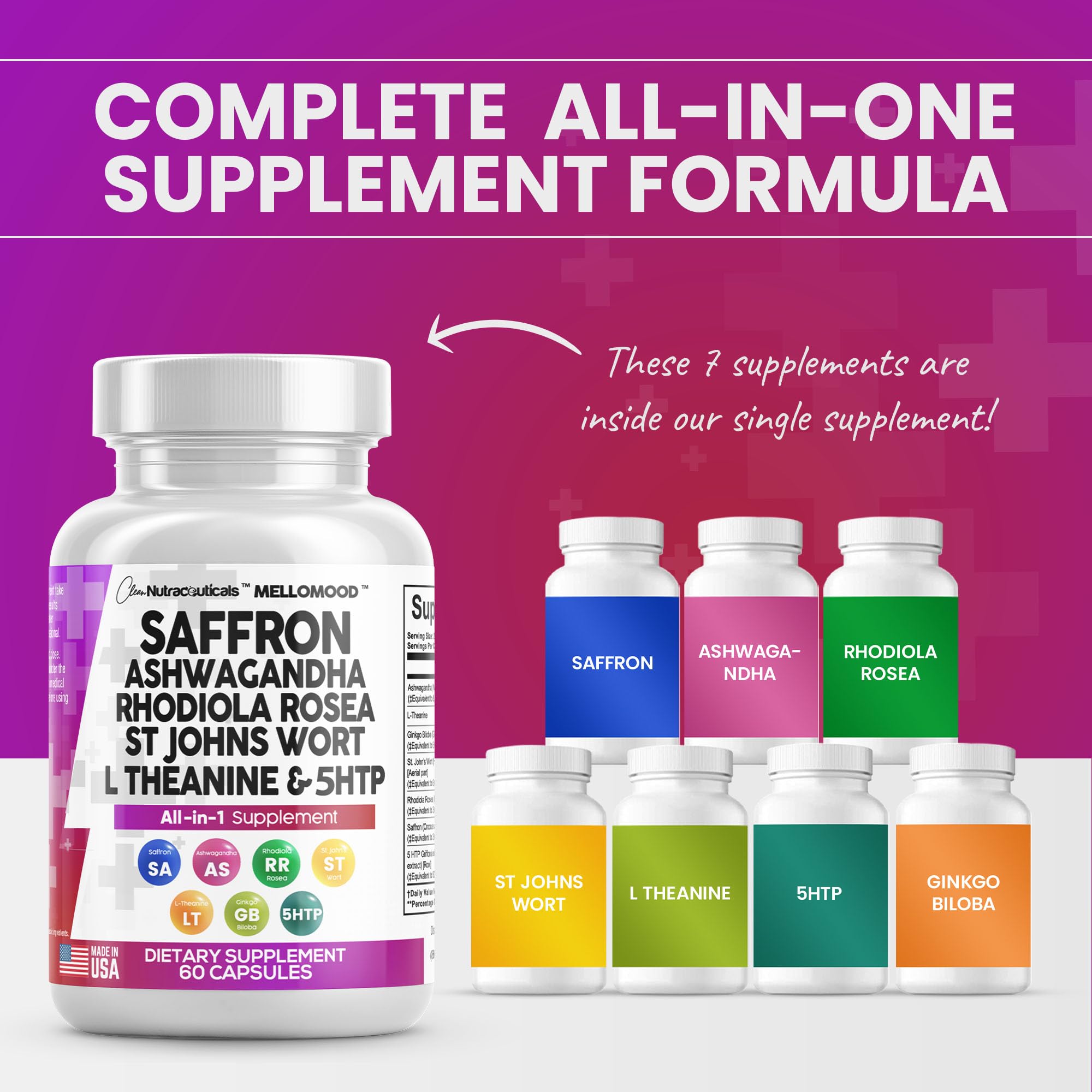 Foto 4 pulgar | Suplementos Clean Nutraceuticals Mellomood Con 800 Mg De Azafrán - Venta Internacional.