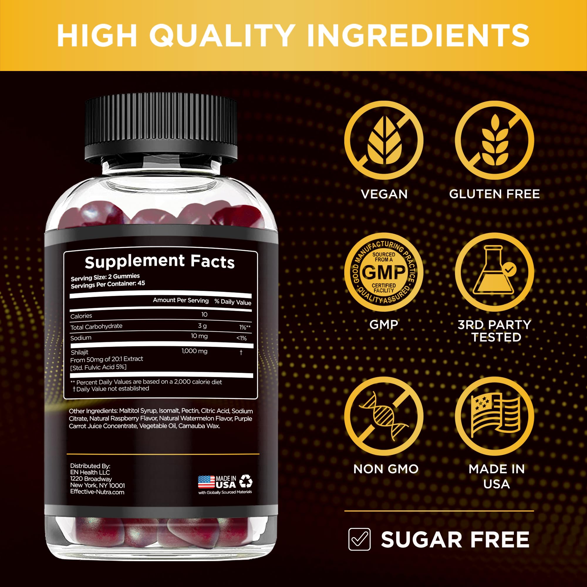 Foto 6 pulgar | Suplemento Efectivo: Gomitas Nutra Shilajit, 1000 Mg, Sin Azúcar - Venta Internacional.