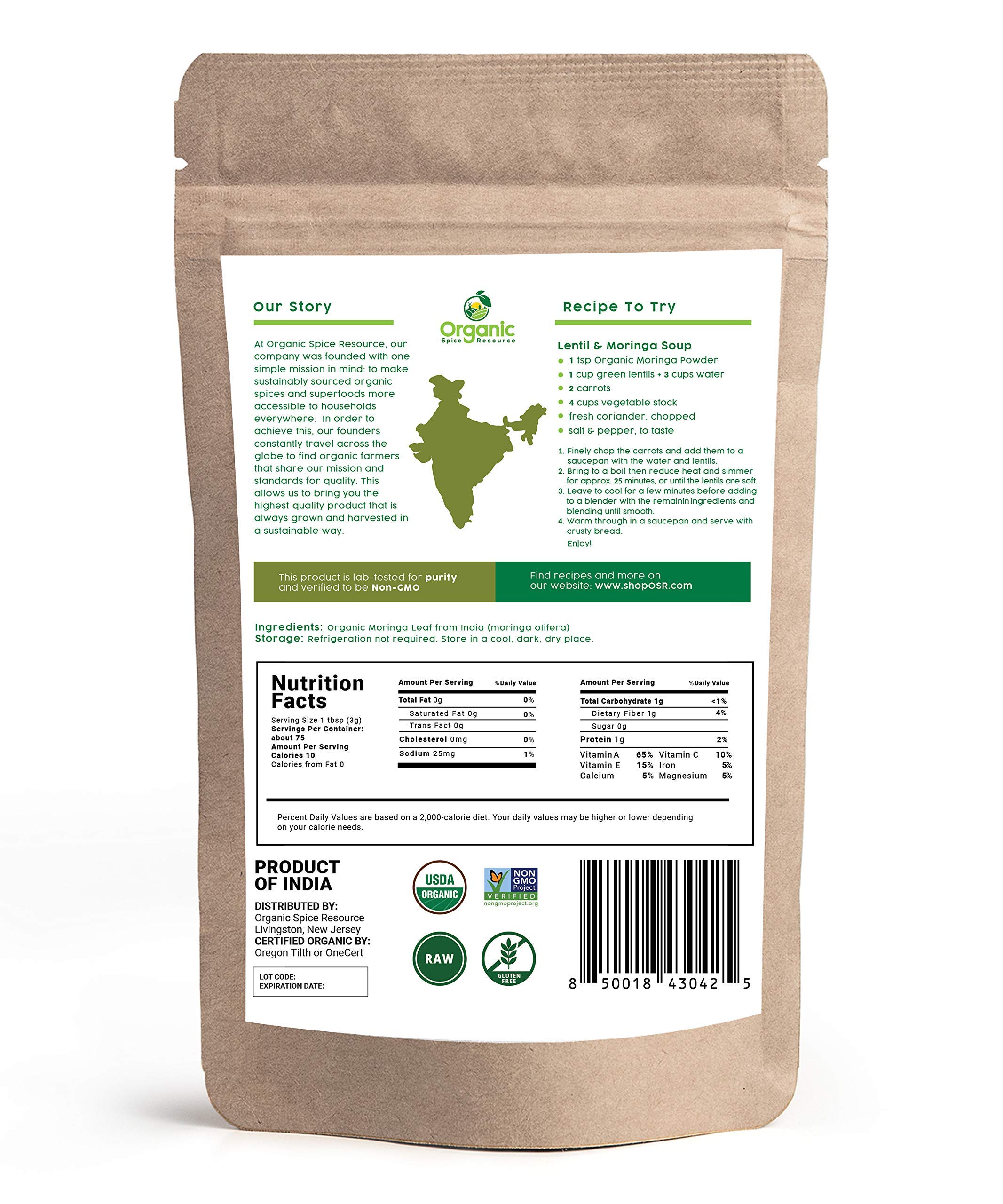 Foto 4 pulgar | Especias Orgánicas En Polvo De Moringa 226 G Usda Organic - Venta Internacional.
