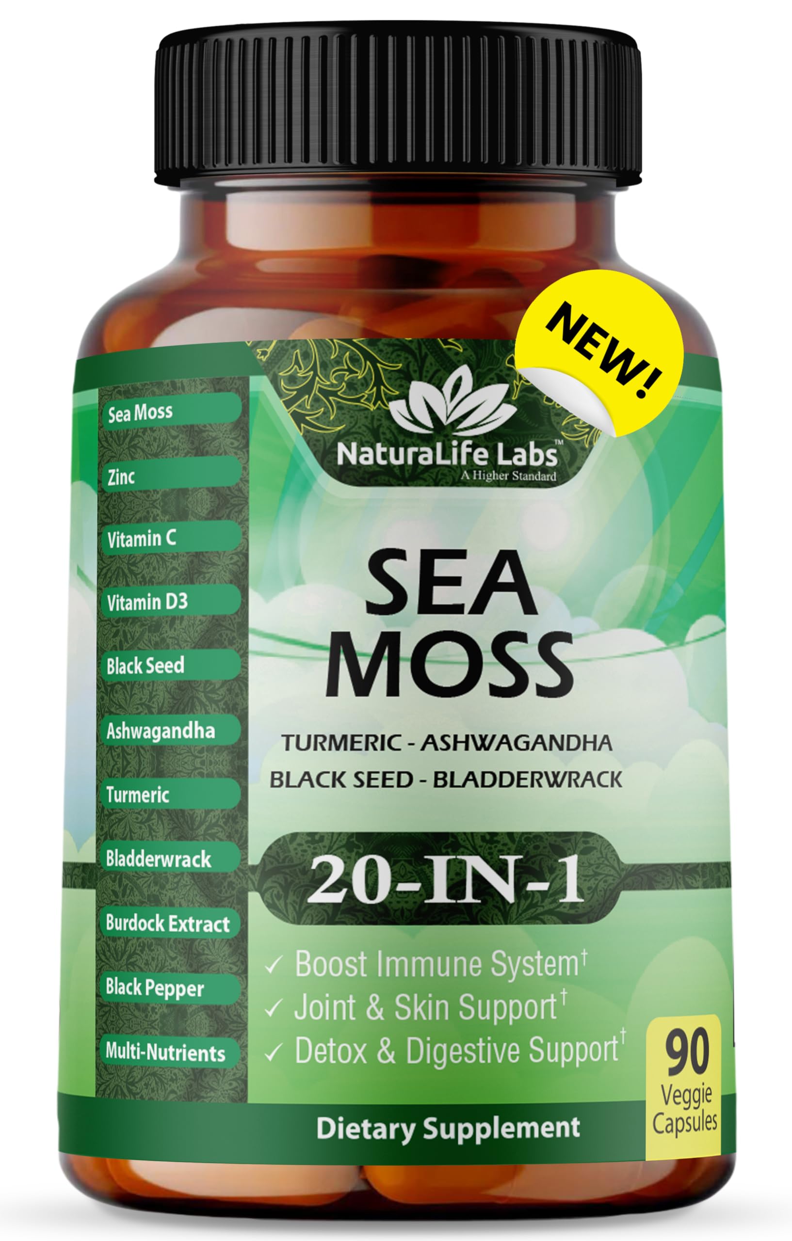 Foto 1 | Suplemento Naturalife Labs Sea Moss 6000 Mg De Aceite De Semilla Negra 2500 Mg - Venta Internacional.