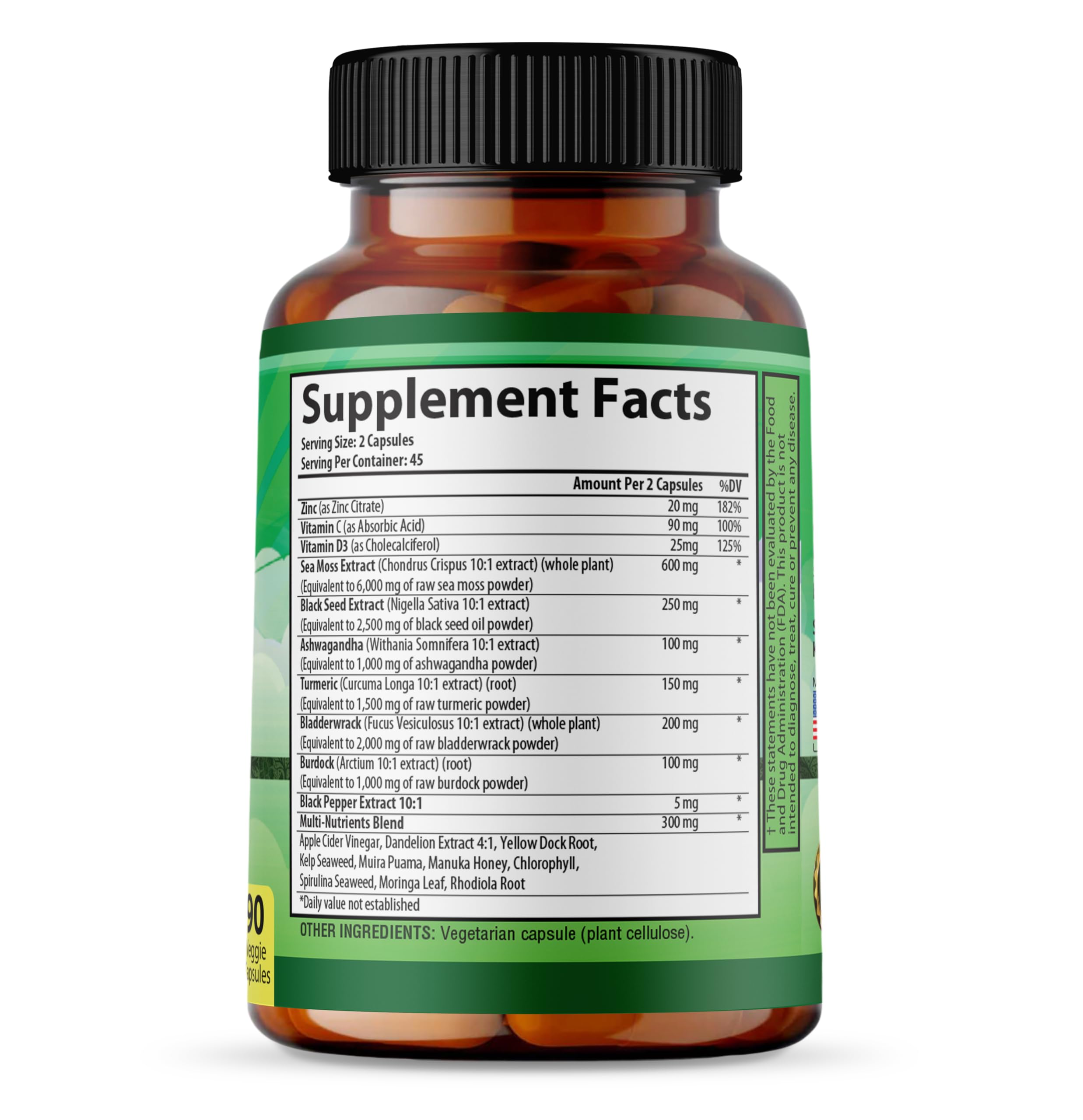 Foto 6 pulgar | Suplemento Naturalife Labs Sea Moss 6000 Mg De Aceite De Semilla Negra 2500 Mg - Venta Internacional.