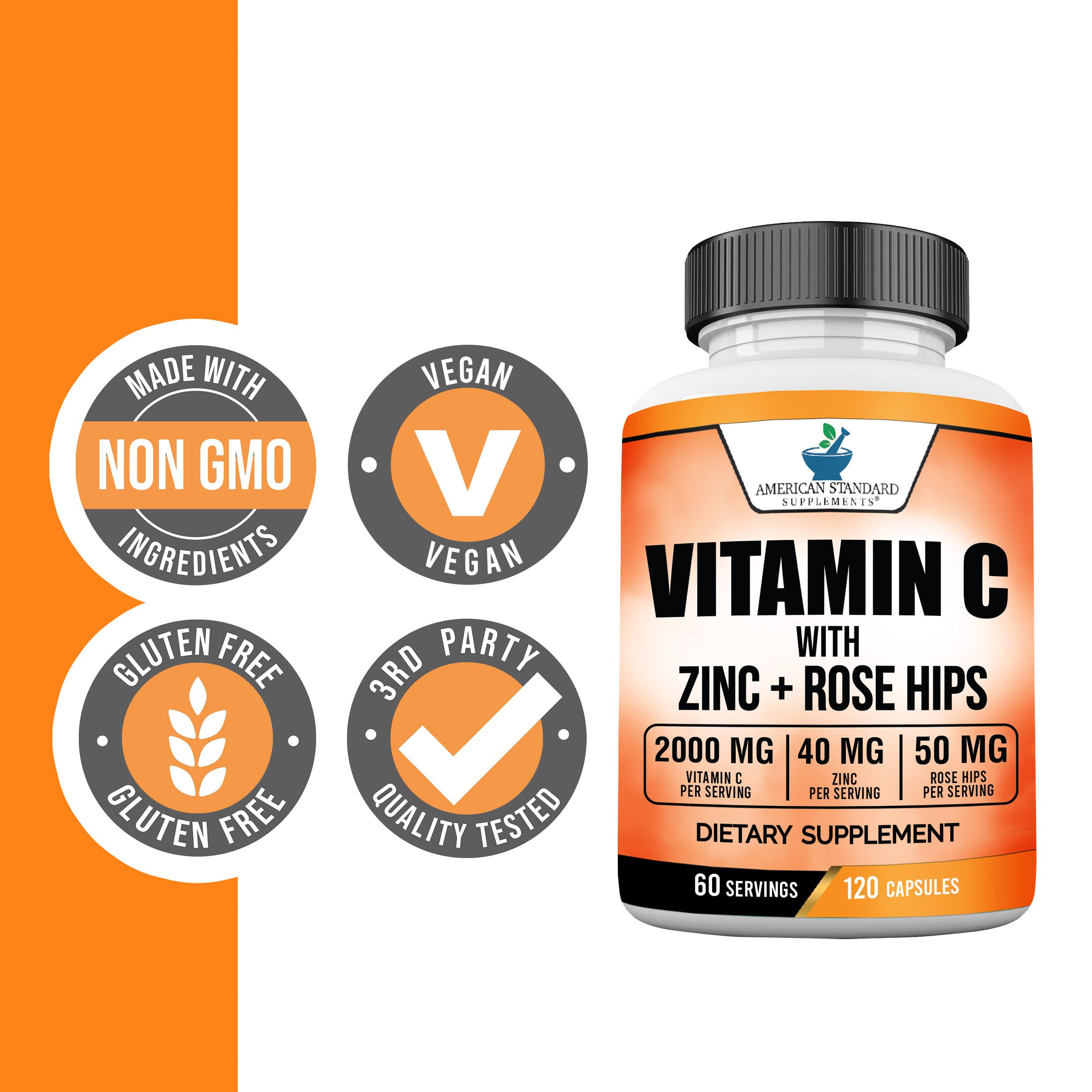 Foto 6 pulgar | Suplemento American Standard Supplements De Vitamina C 2000 Mg - Venta Internacional.