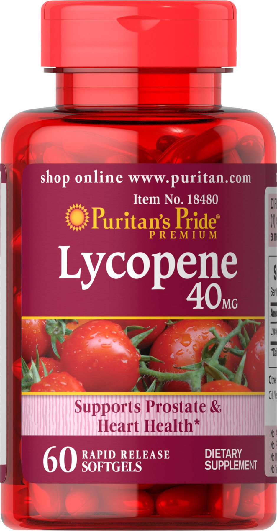 Foto 2 pulgar | Complemente 40 Mg De Licopeno De Puritan's Pride Para La Salud De La Próstata - Venta Internacional.