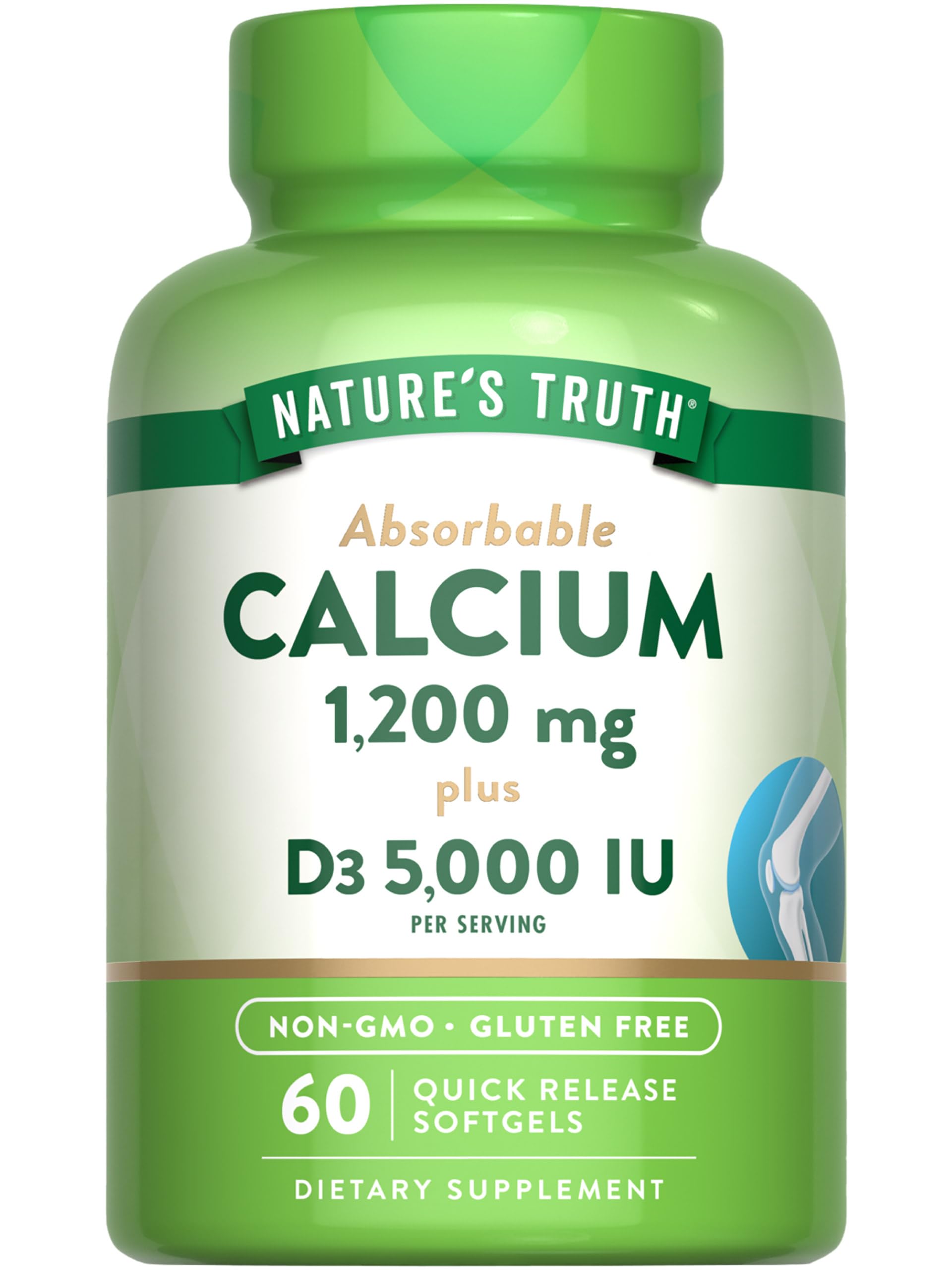 Foto 2 pulgar | Suplementa Nature's Truth Calcium 1200 Mg Con Vitamina D3 5000 Ui - Venta Internacional.