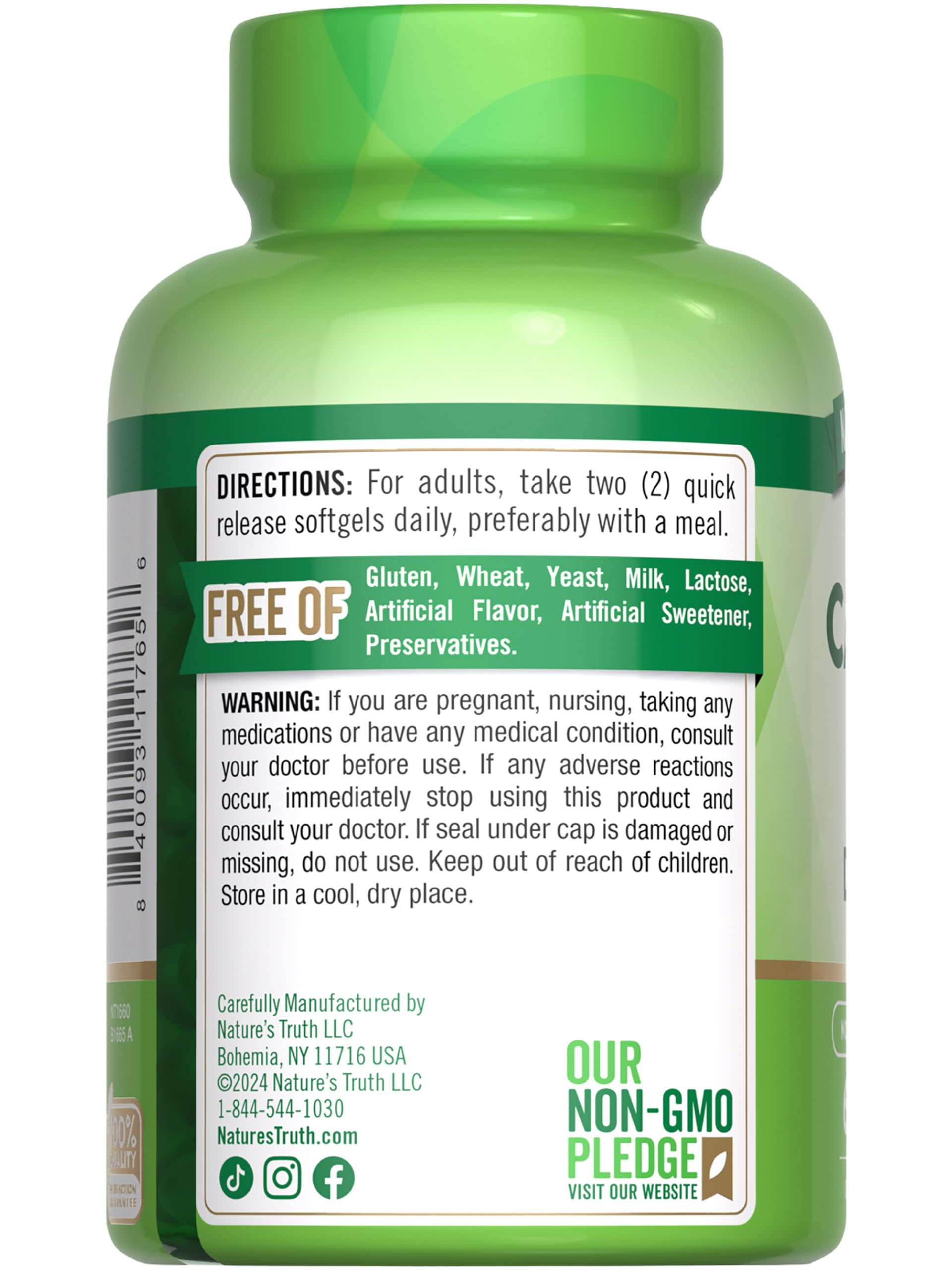 Foto 8 pulgar | Suplementa Nature's Truth Calcium 1200 Mg Con Vitamina D3 5000 Ui - Venta Internacional.
