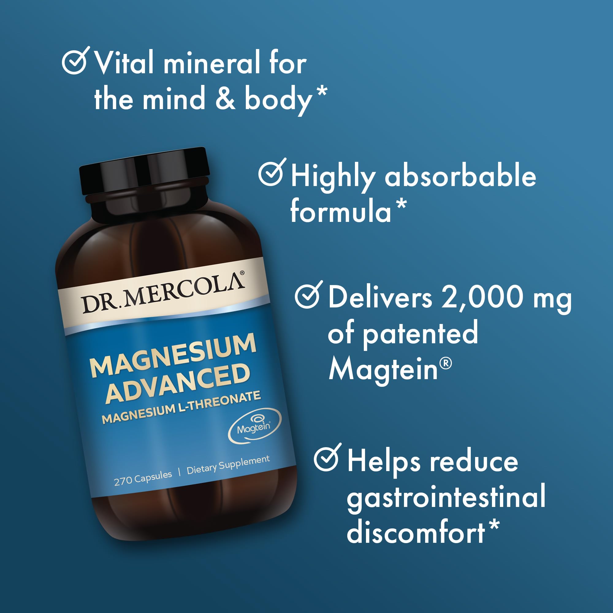 Foto 6 pulgar | Suplemento Dr. Mercola Magnesium Advanced 270 Cápsulas - Venta Internacional.