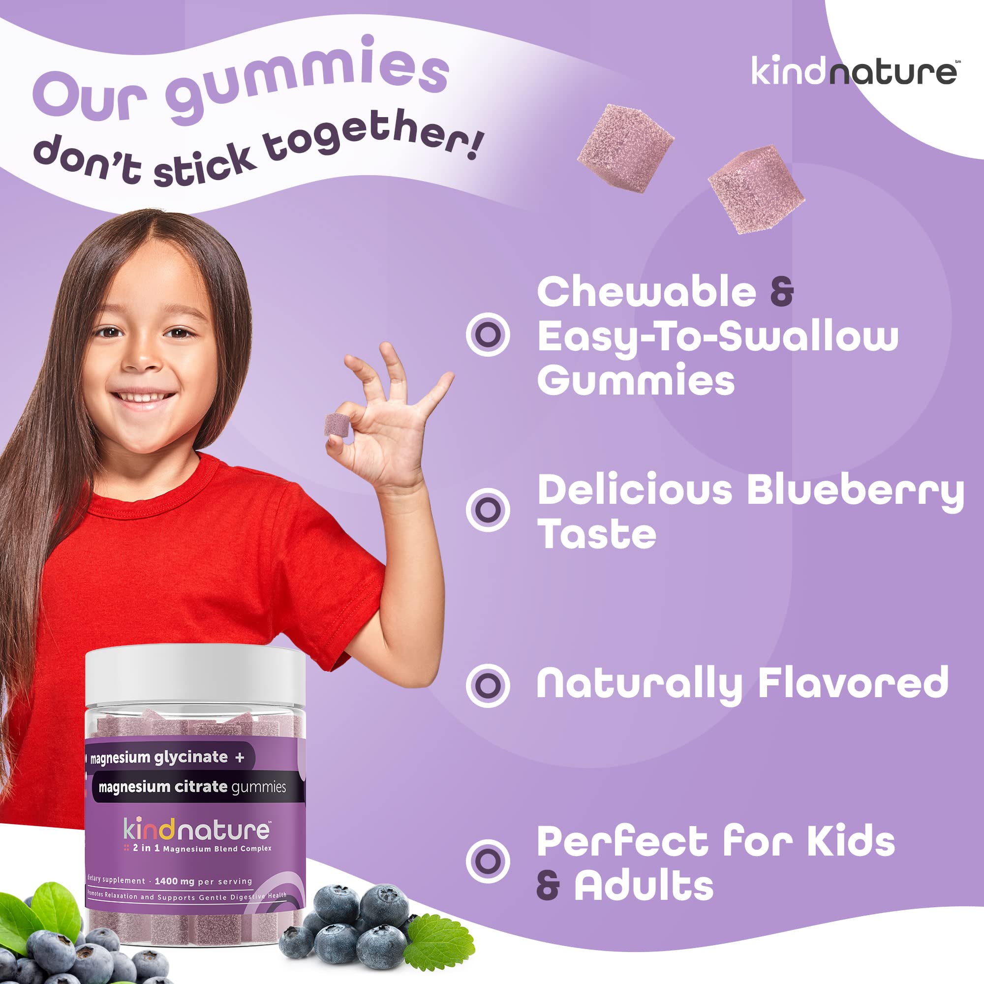 Foto 6 pulgar | Gomitas Con Complejo De Magnesio Supplement Kind Nature, 1000 Mg - Venta Internacional.