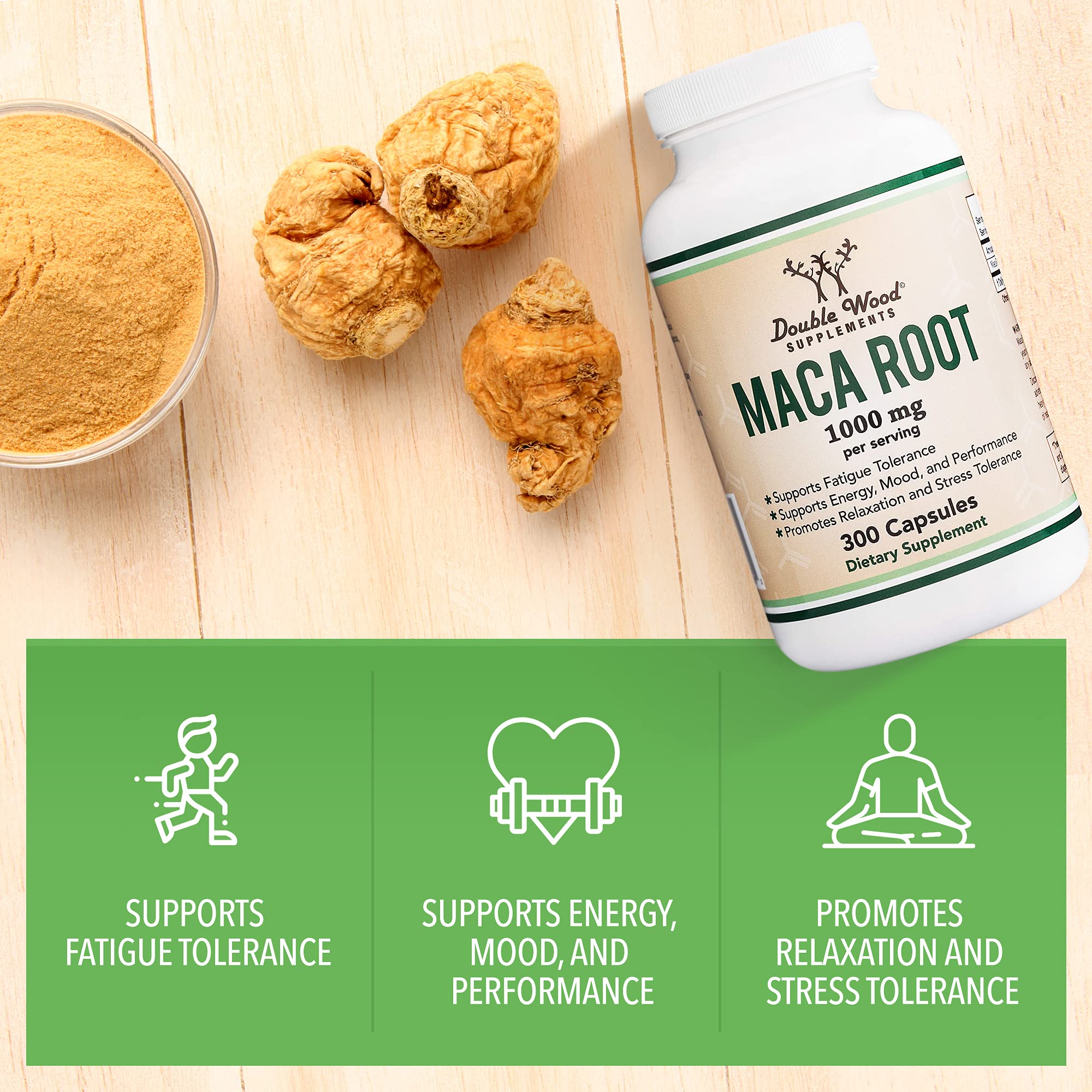 Foto 4 | Suplementos Double Wood, Cápsulas De Raíz De Maca, 300 X 1000 Mg - Venta Internacional.