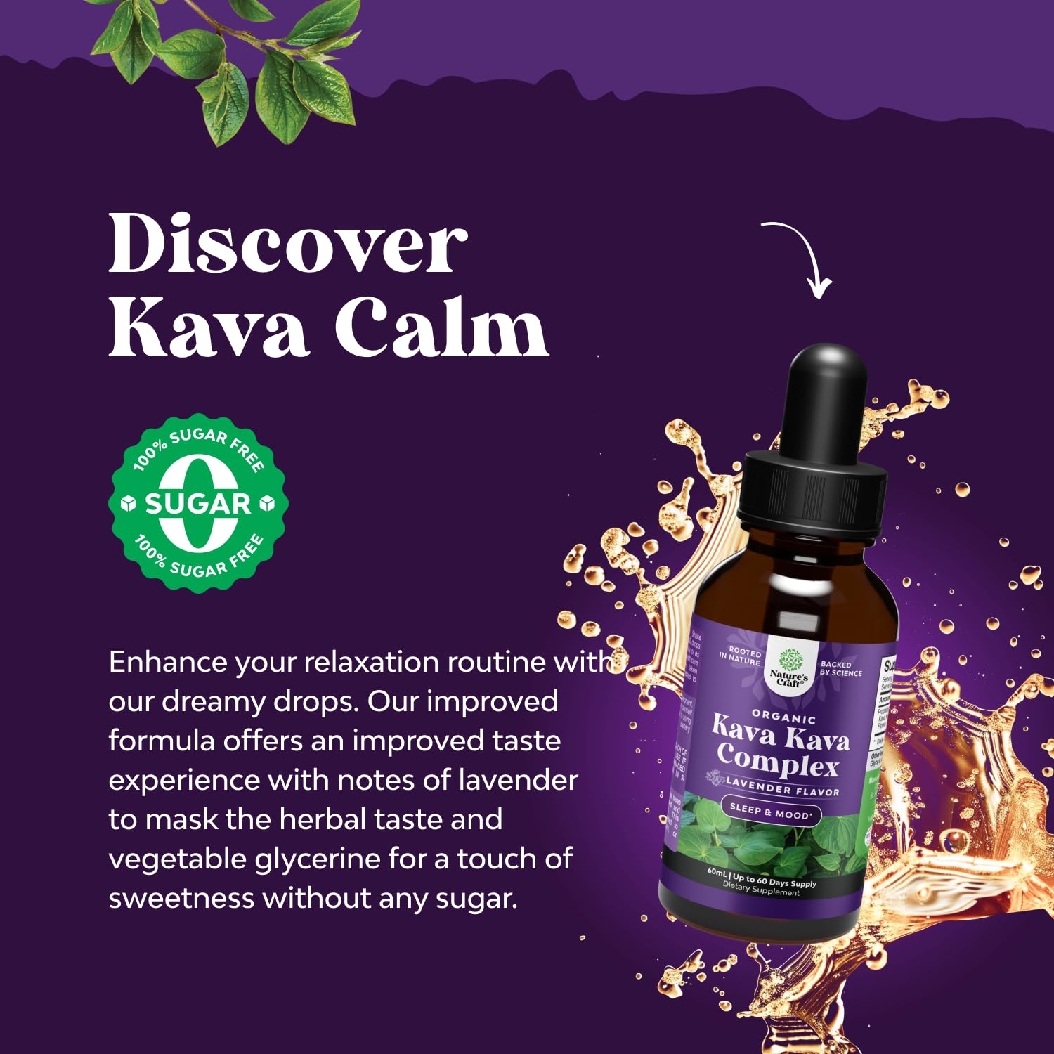 Foto 4 pulgar | Kava Líquida Kava Drops Natures Craft Calmante Con Manzanilla - Venta Internacional.