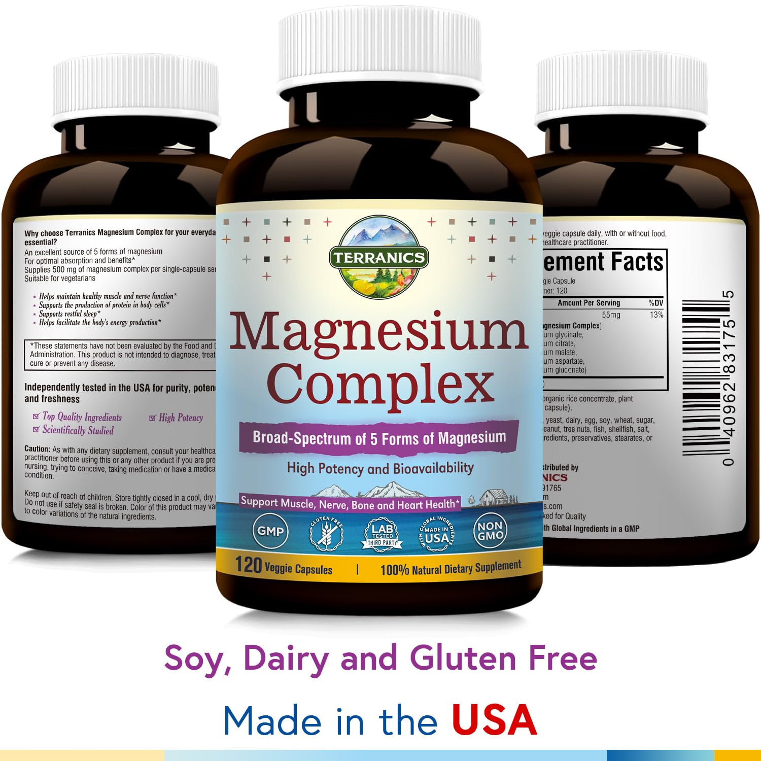 Foto 4 pulgar | Suplemento Terranics Magnesium Complex 500 Mg 120 Cápsulas - Venta Internacional.