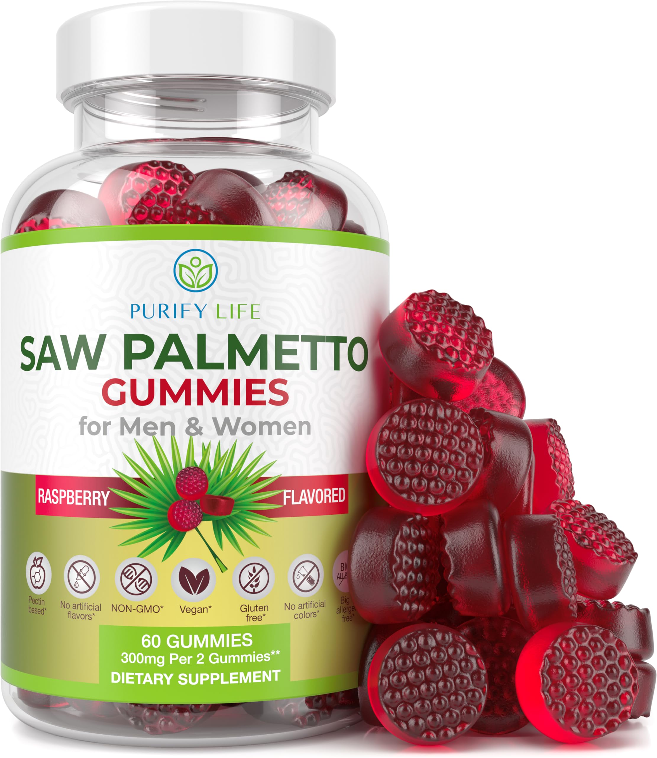 Foto 2 pulgar | Suplemento Purify Life Extracto Vegano De Palma Enana Americana 300 Mg - Venta Internacional.