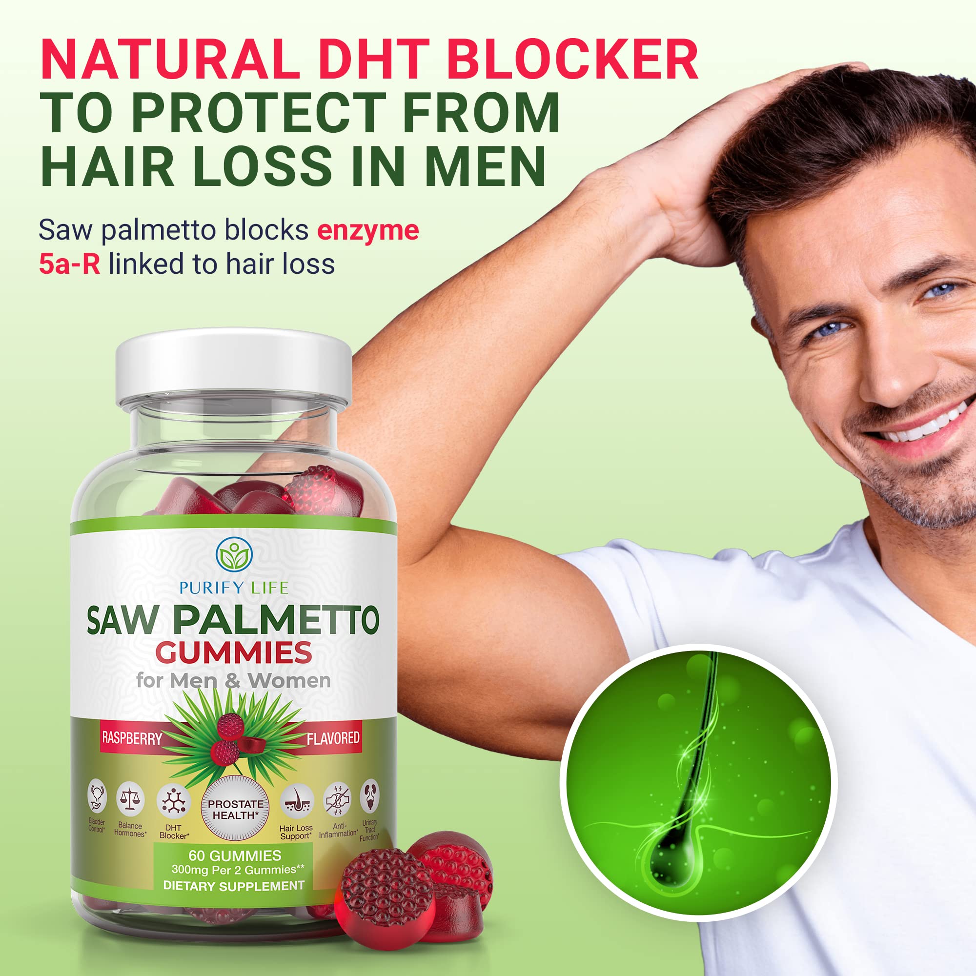 Foto 5 | Suplemento Purify Life Extracto Vegano De Palma Enana Americana 300 Mg - Venta Internacional.