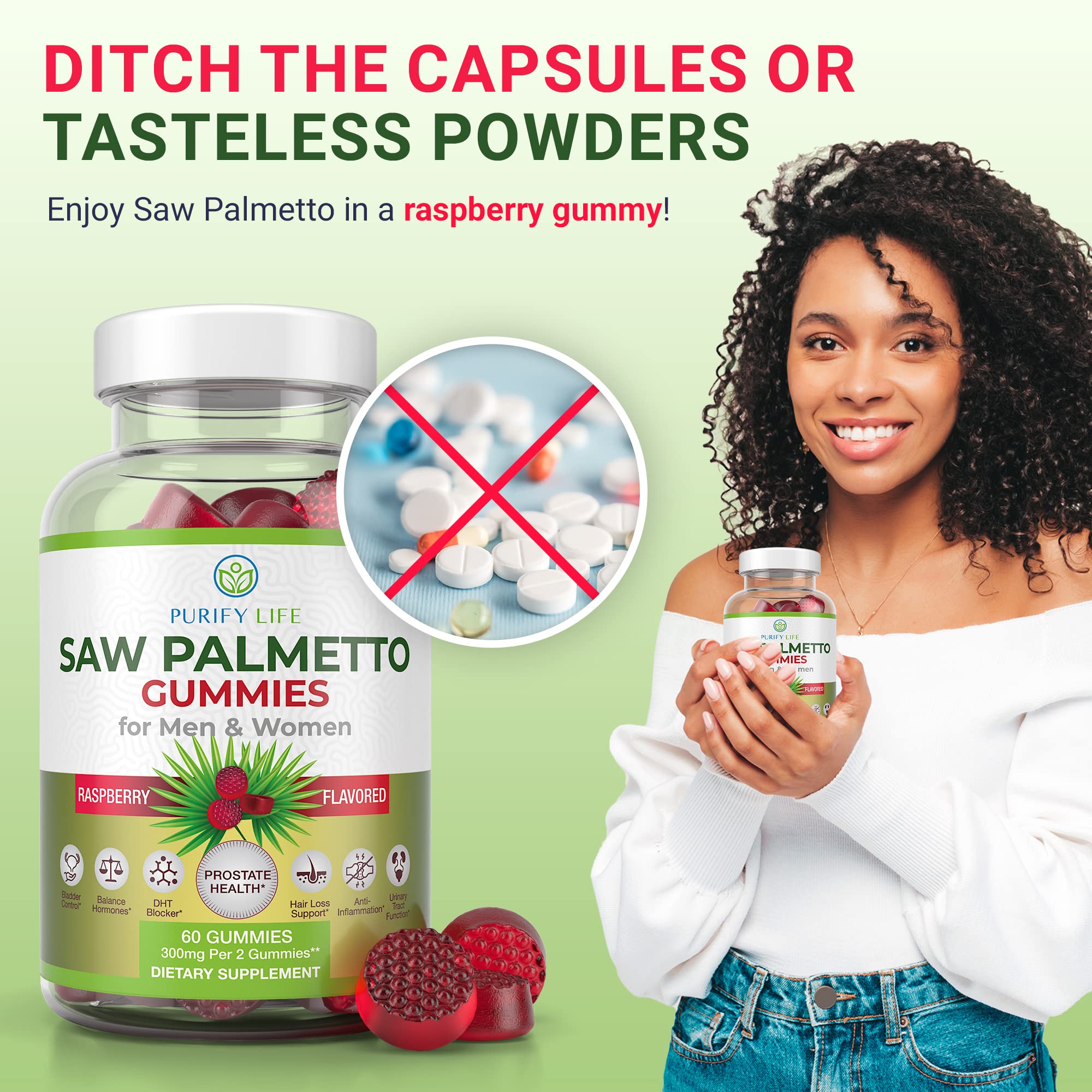 Foto 7 | Suplemento Purify Life Extracto Vegano De Palma Enana Americana 300 Mg - Venta Internacional.