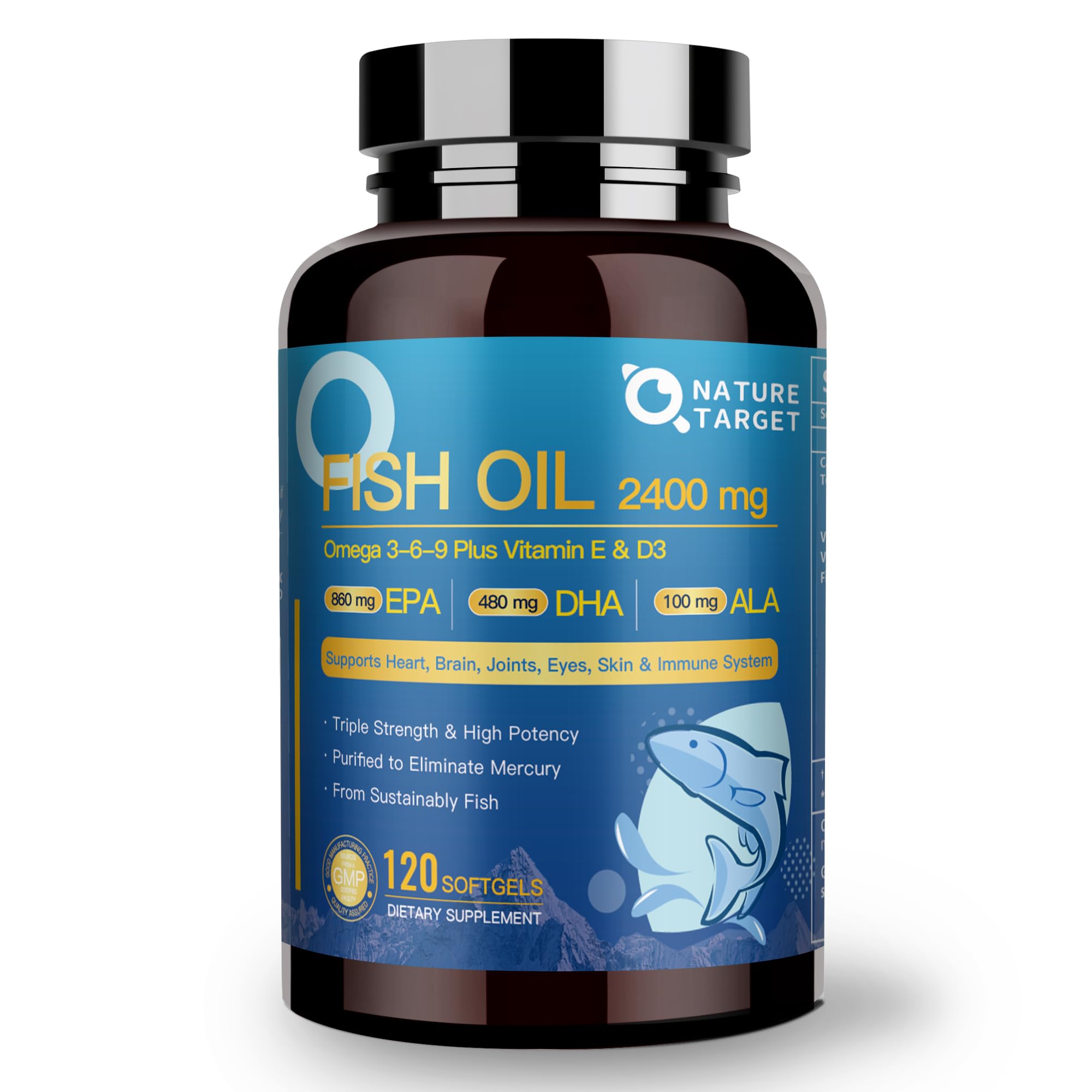 Foto 2 pulgar | Suplemento Nature Target Triple Omega 3 6 9 Aceite De Pescado 2400 Mg - Venta Internacional.