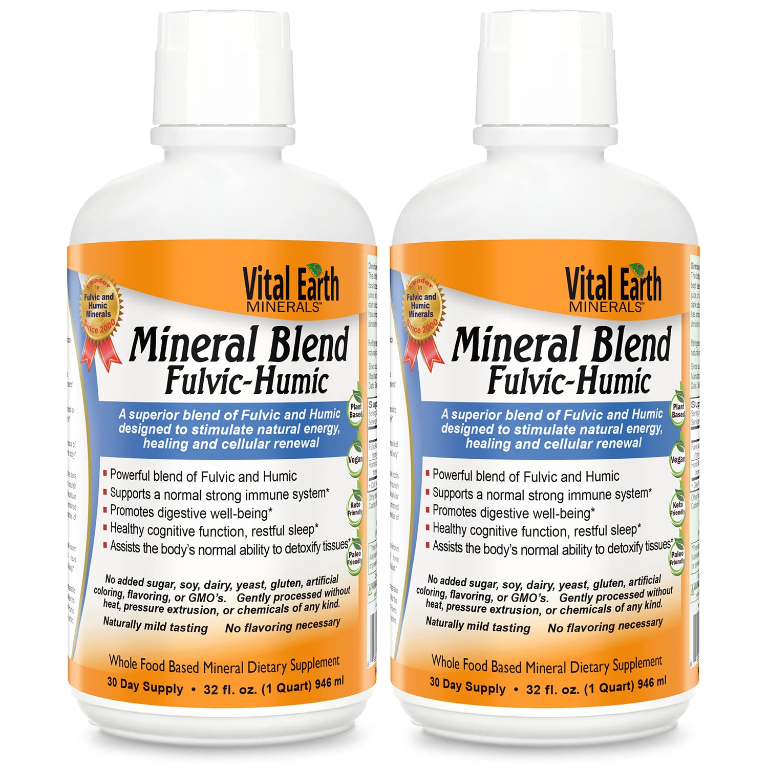 Foto 2 pulgar | Suplemento Vital Earth Minerals Fulvic Humic, Paquete De 2 Unidades, 960 Ml - Venta Internacional.