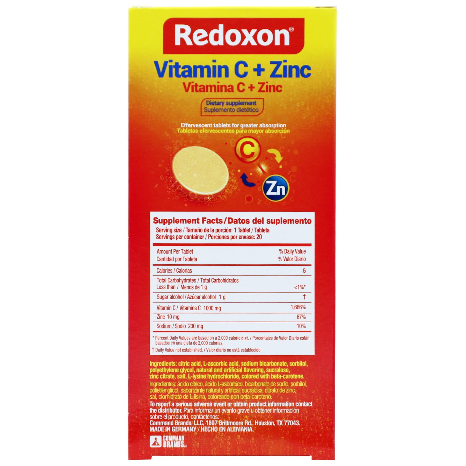 Foto 6 pulgar | Suplemento Redoxon De Vitamina C Y Zinc, 20 Tabletas Efervescentes - Venta Internacional.