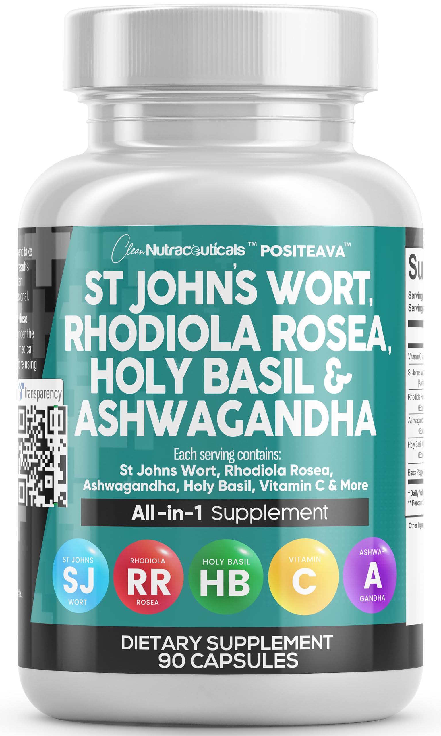 Foto 2 pulgar | Supplement Clean Nutraceuticals Positeava Mood Support 90 Cápsulas - Venta Internacional.