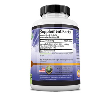 Foto 5 | Suplemento Naturalife Labs De Ajo Puro Sin Olor, 3000 Mg, 150 Cápsulas Blandas - Venta Internacional.