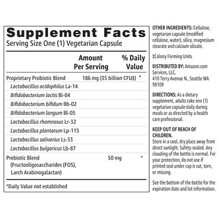Foto 5 | Probiotic Amazon Basics 35 Mil Millones De Cfu (30 Cápsulas Vegetarianas) - Venta Internacional.