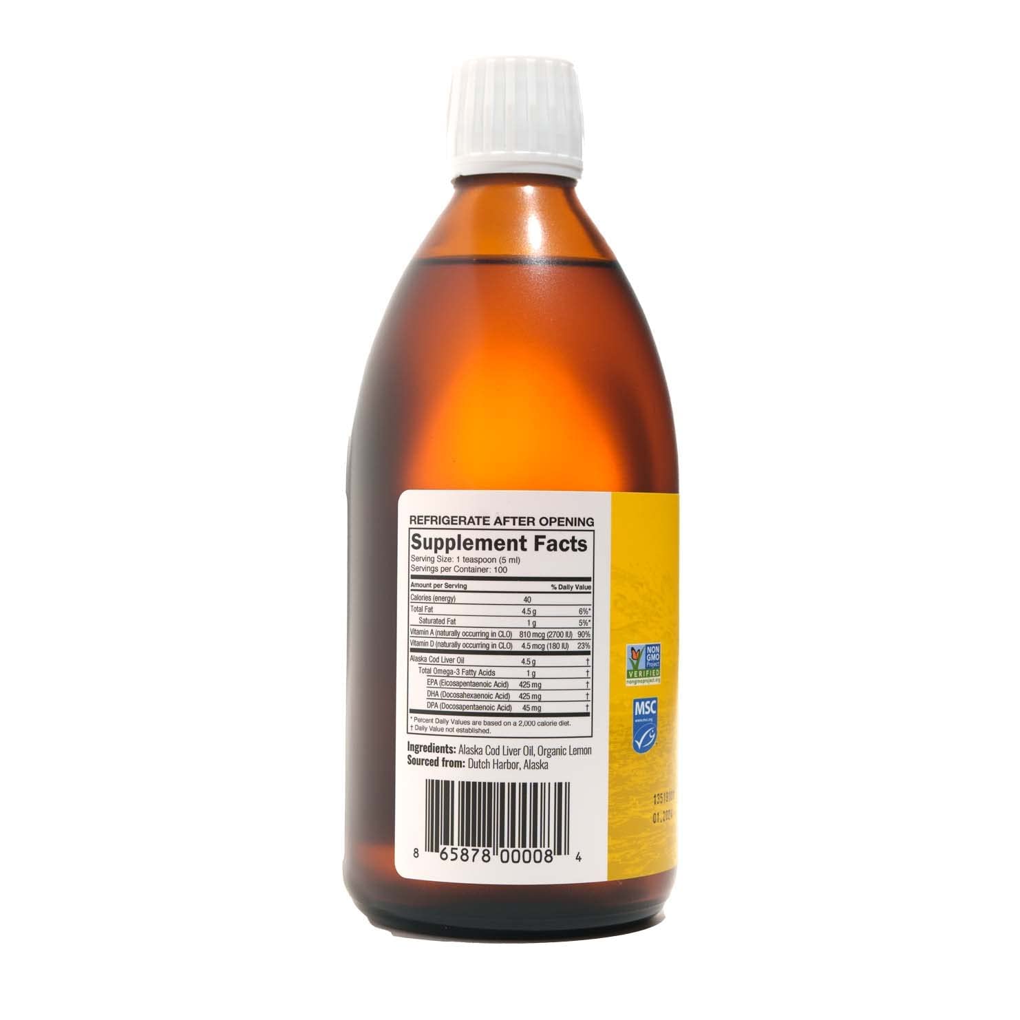 Foto 6 pulgar | Aceite De Hígado De Bacalao On Target Living Alaskan 500 Ml Con Sabor A Limón - Venta Internacional.