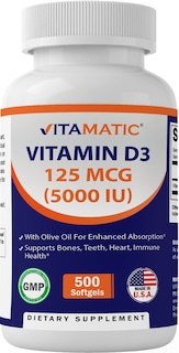 Foto 1 | Suplemento Vitamático De Vitamina D3 5000 Ui (125 Mcg) 500 Cápsulas Blandas - Venta Internacional.